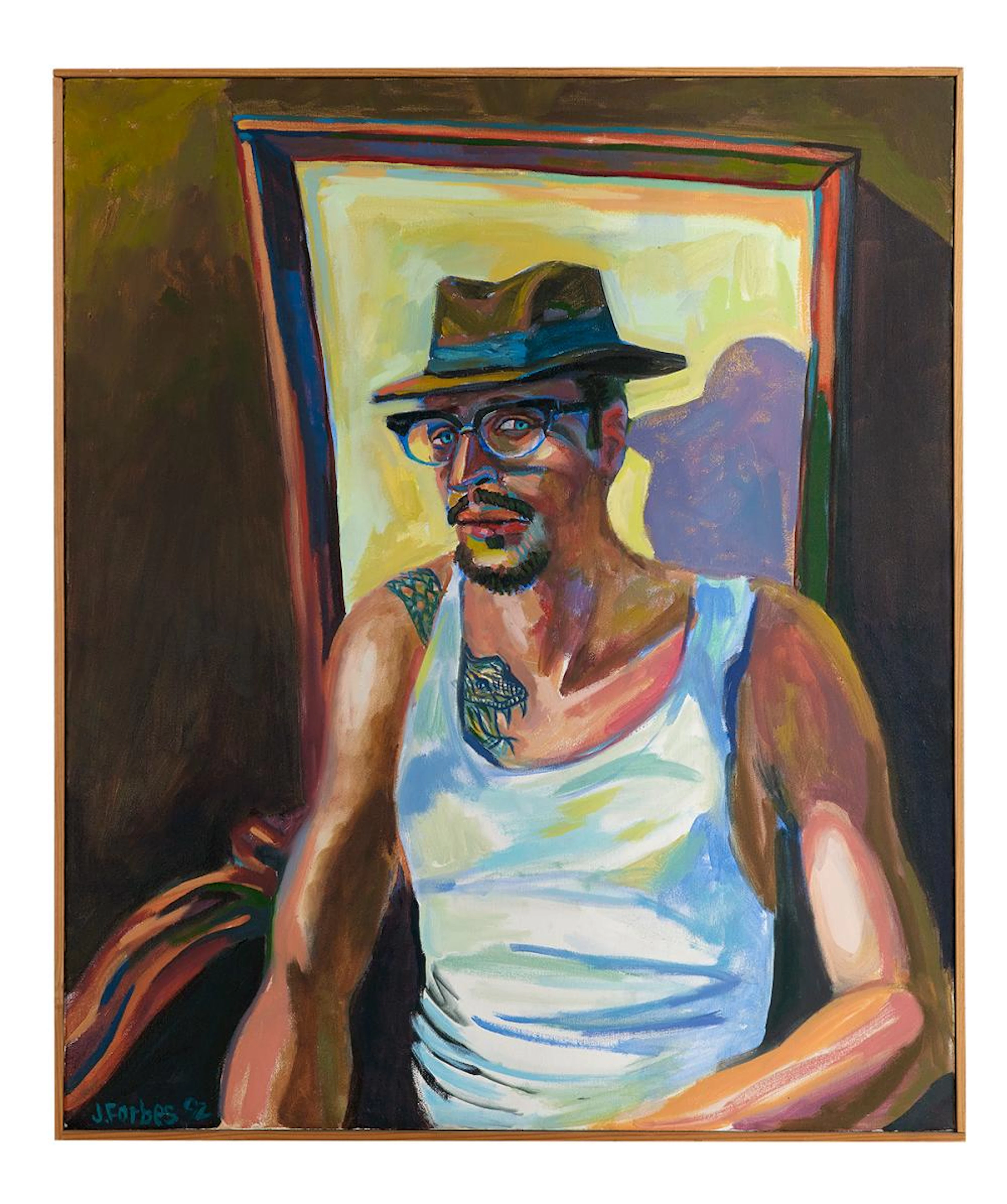 Justin Forbes (American, 1967-2017), "Portrait of a Man with a Snake Tattoo"