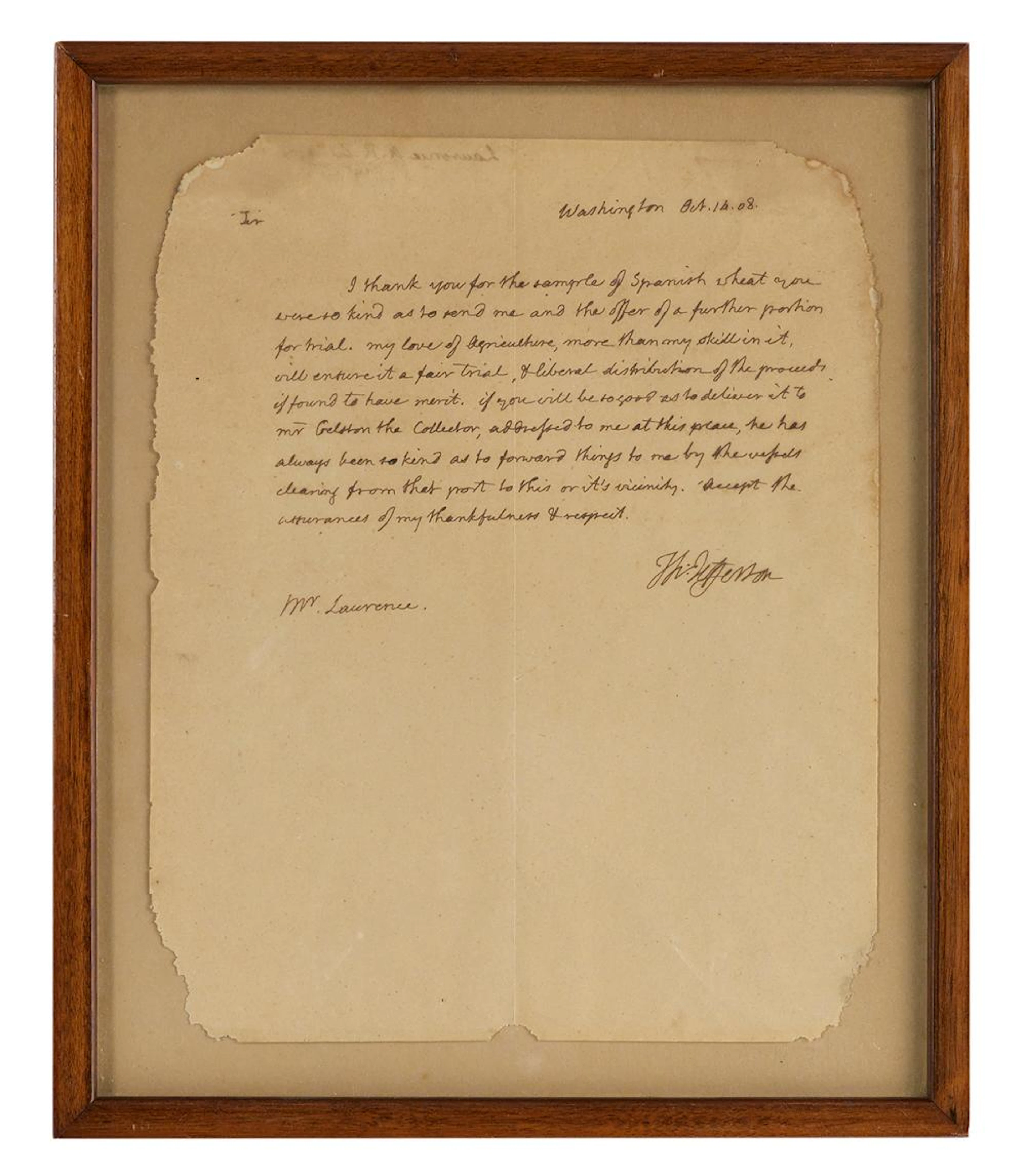 Thomas Jefferson Signed Letter