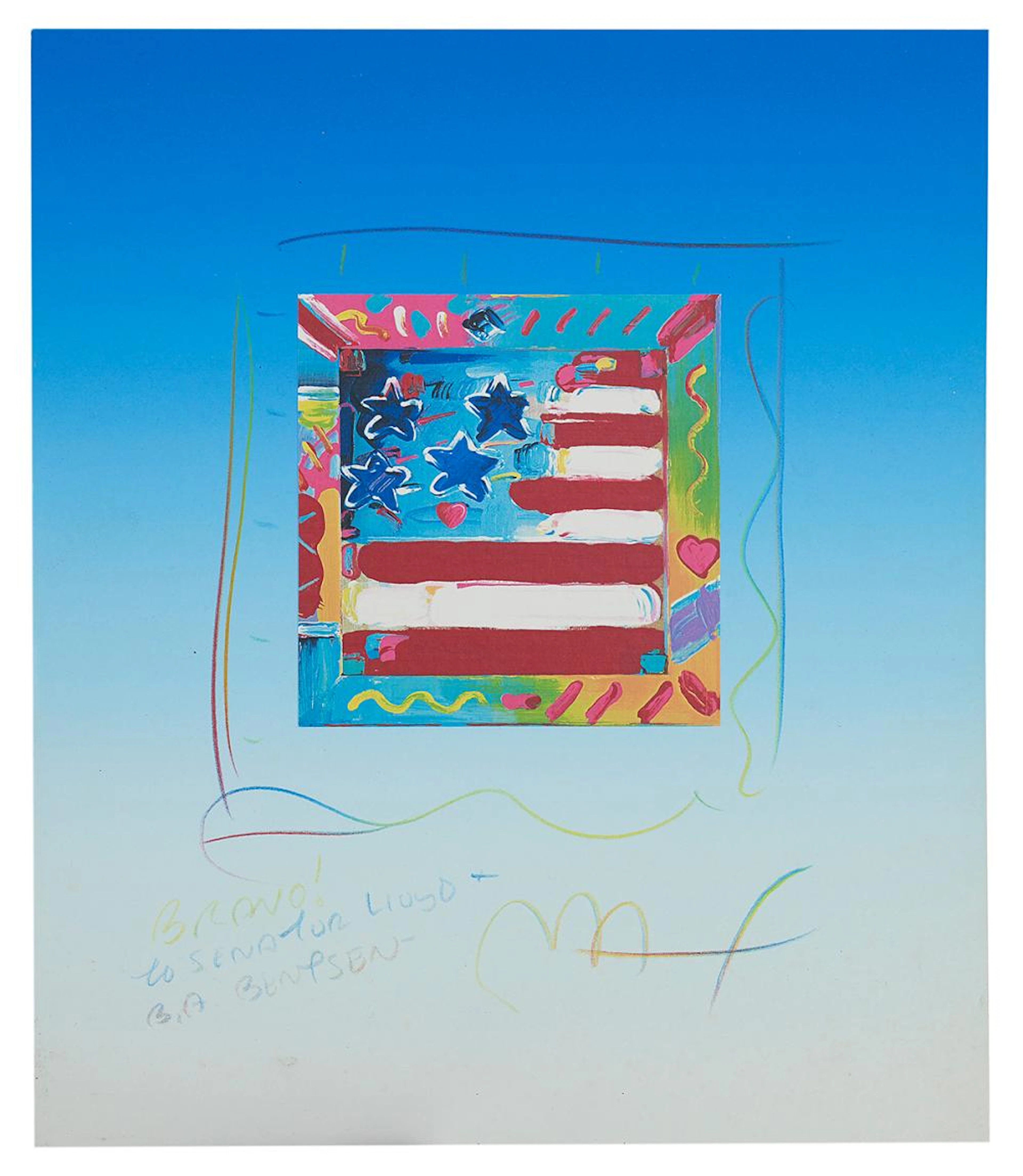 Peter Max (American, b. 1937), "American Flag"