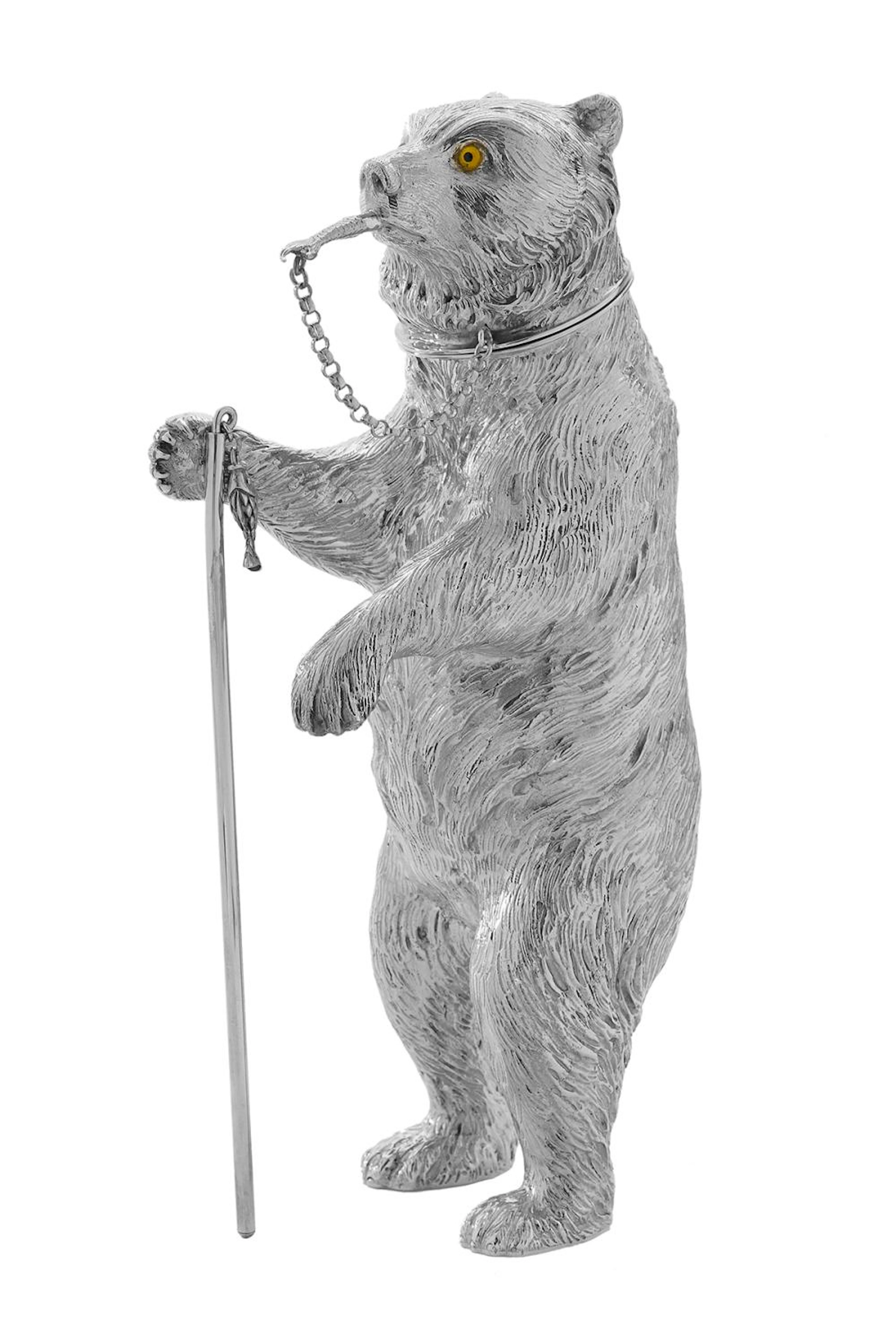 German Novelty Sterling Silver "Bear" Cocktail Shaker