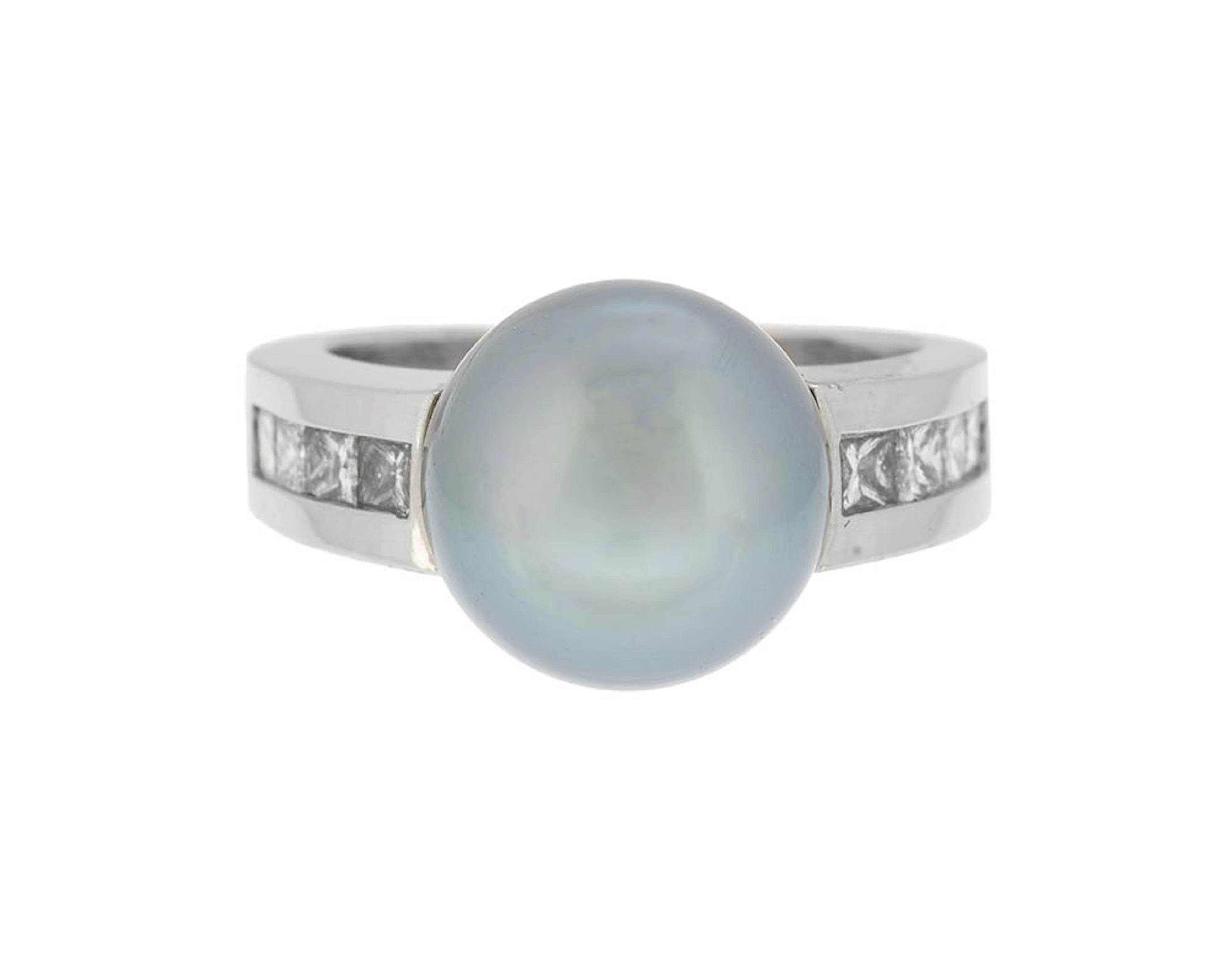 Tahitian Pearl and Diamond Ring