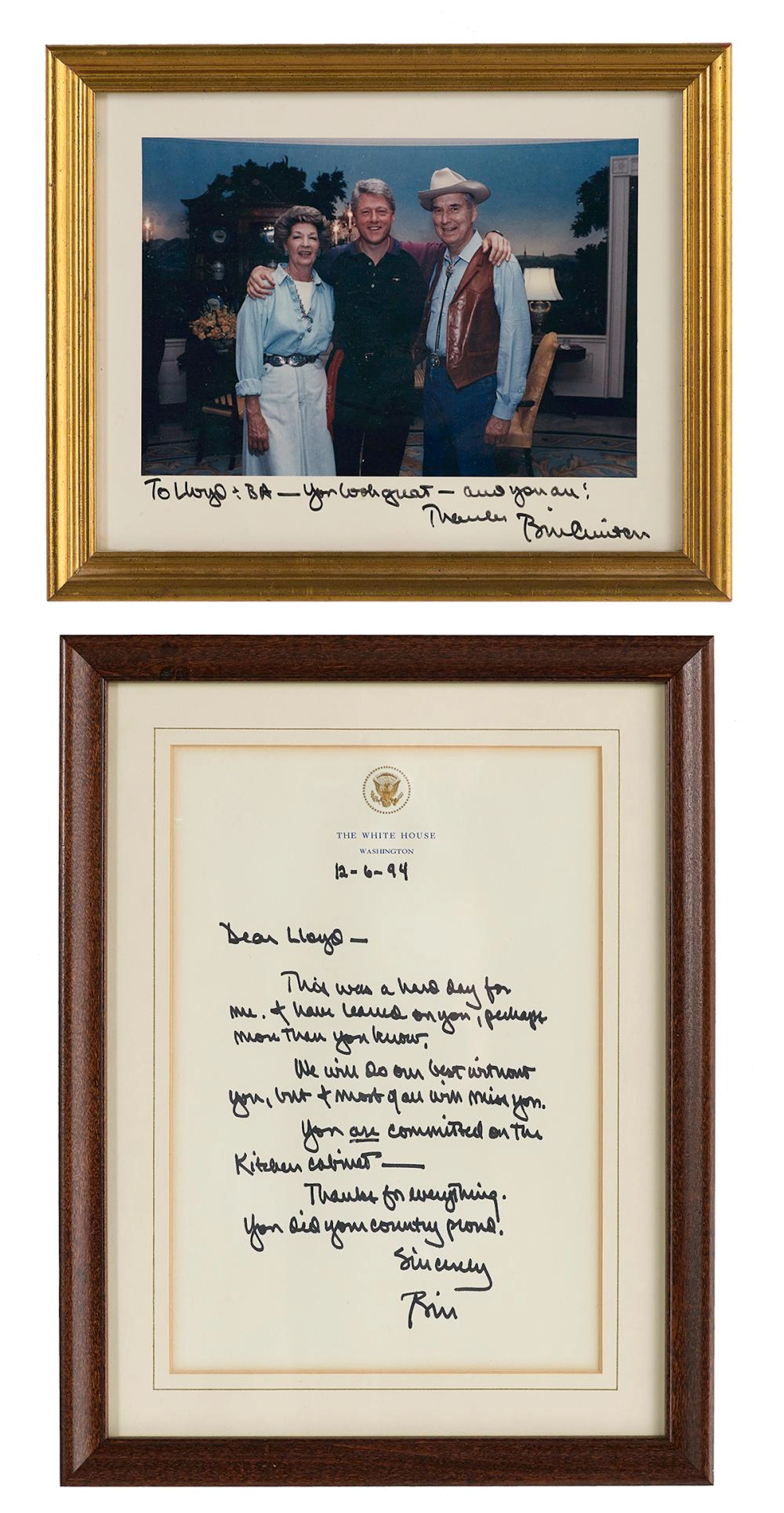 Bill Clinton Letter and Photograph