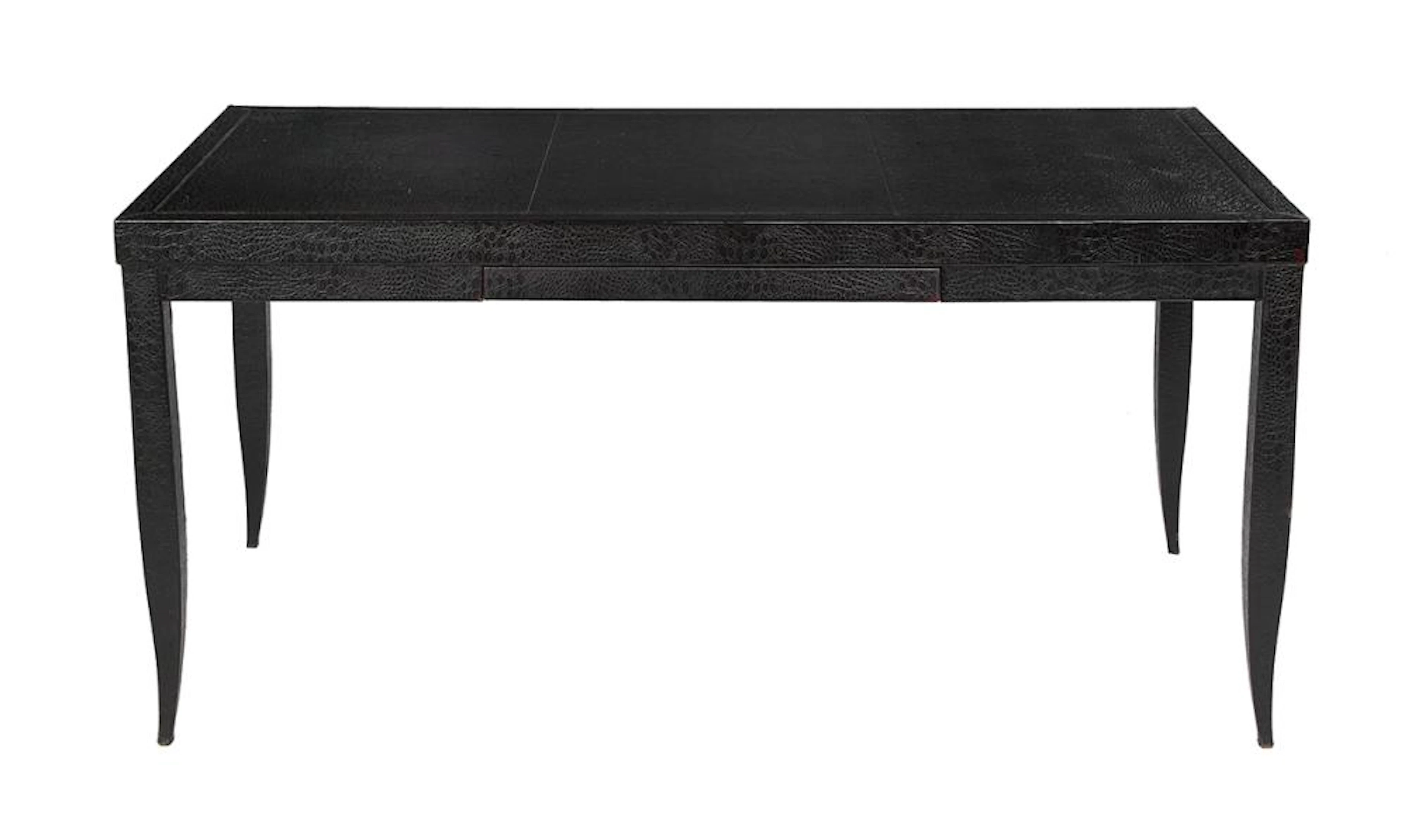 Stylish Faux Alligator-Veneered Writing Desk