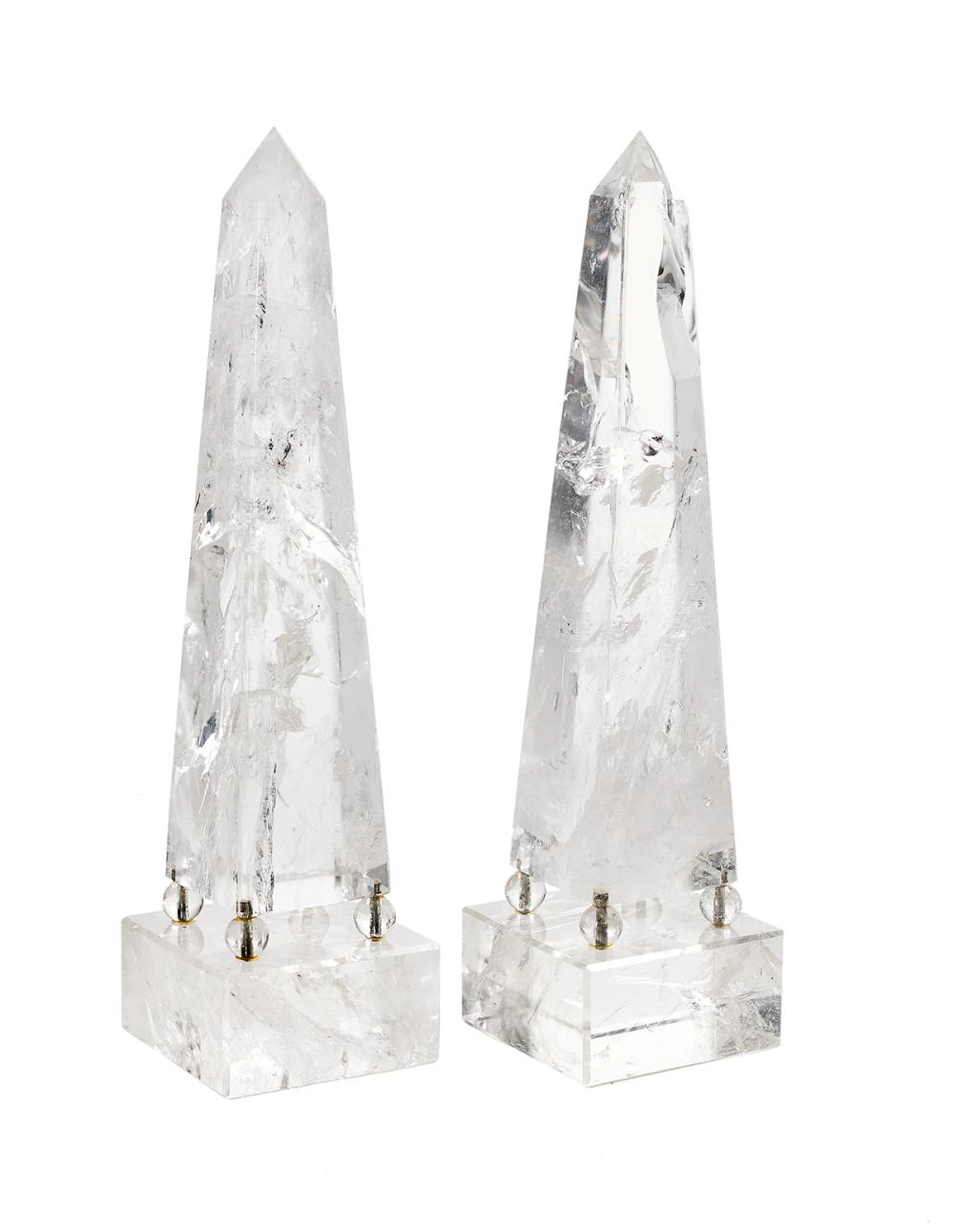 Pair of Rock Crystal Obelisks