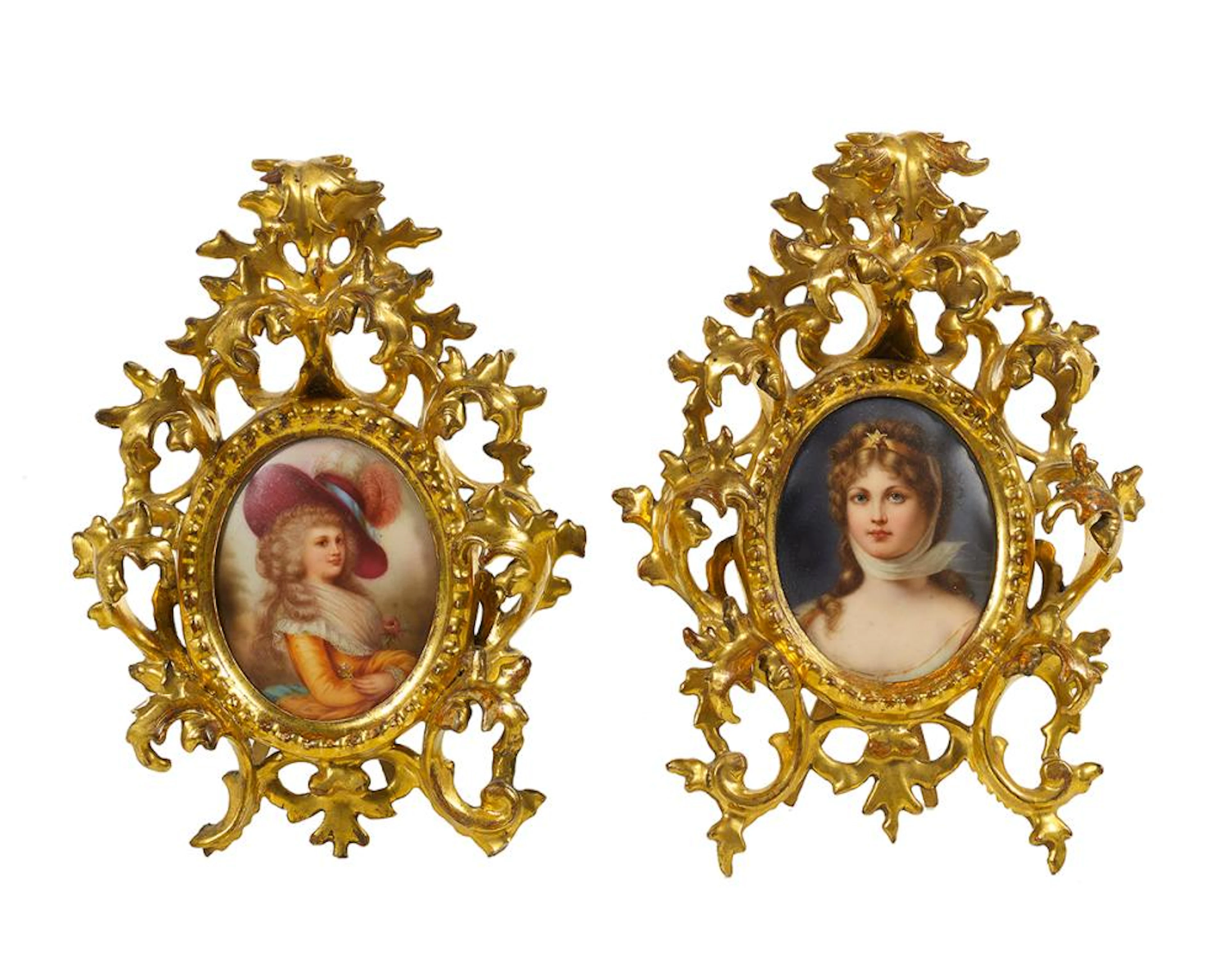 Two Handsome Hand-Painted Porcelain Plaques