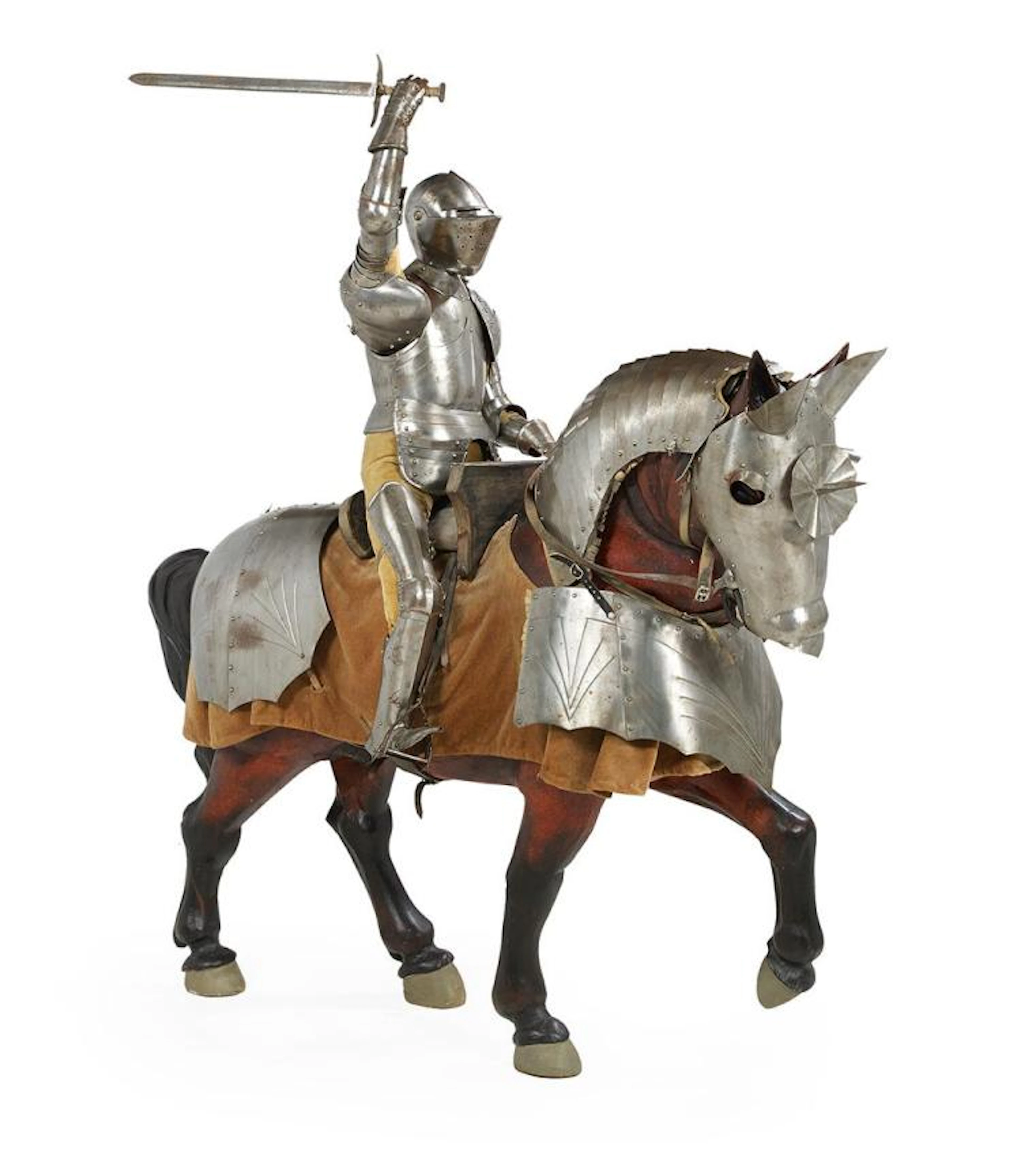 Beautifully Constructed Large Scale Model of a Knight on Horseback
