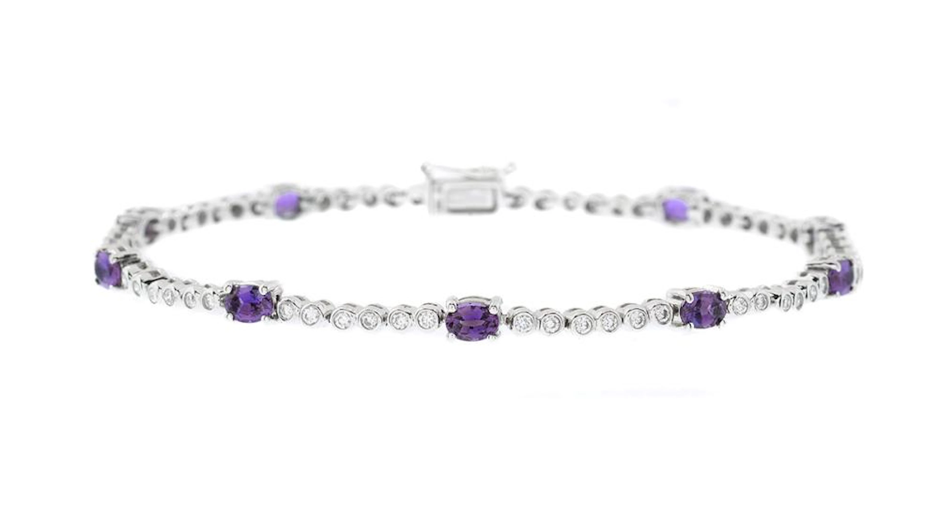 Natural Alexandrite and Diamond Bracelet
