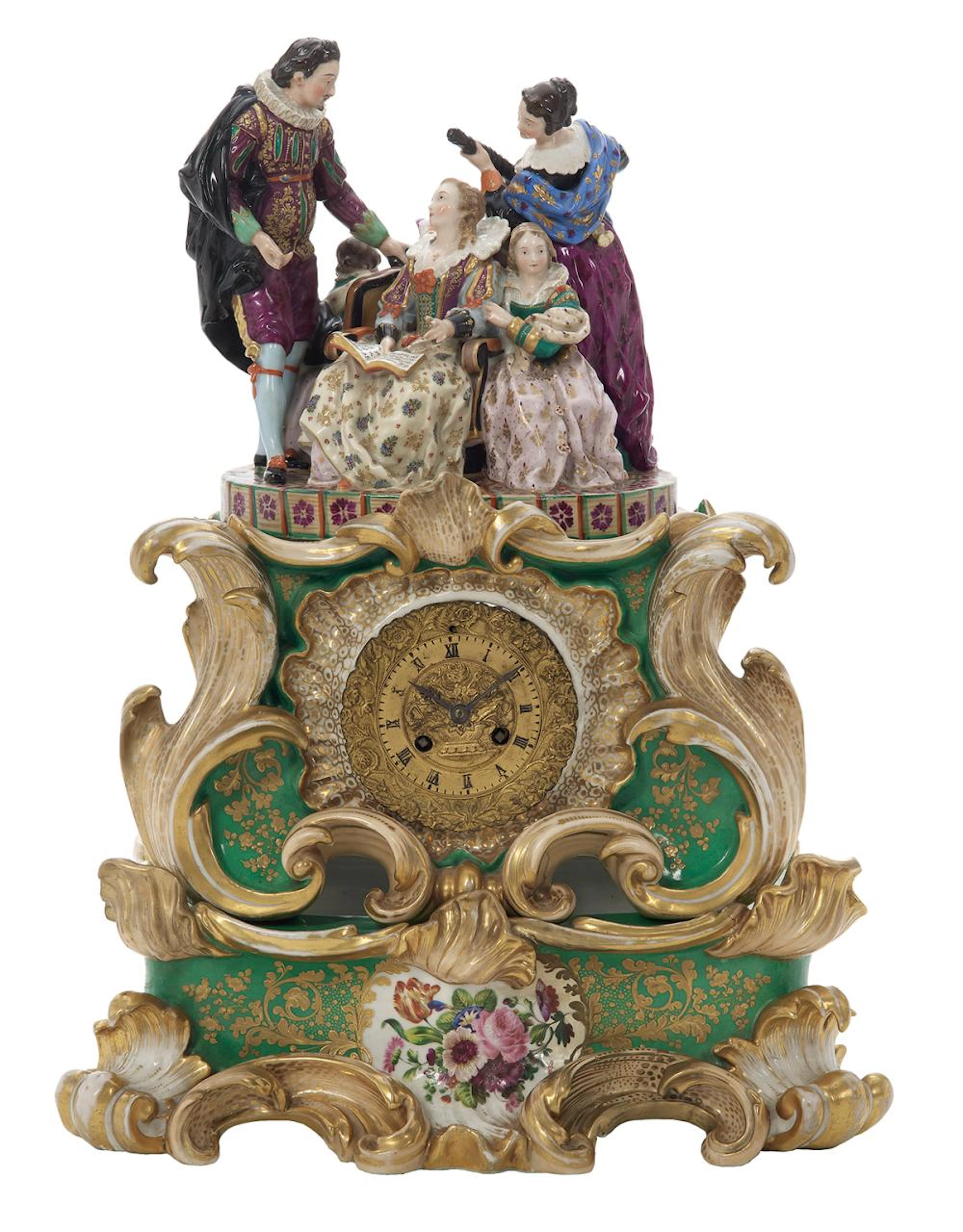 Margaine Porcelain Figural Mantel Clock