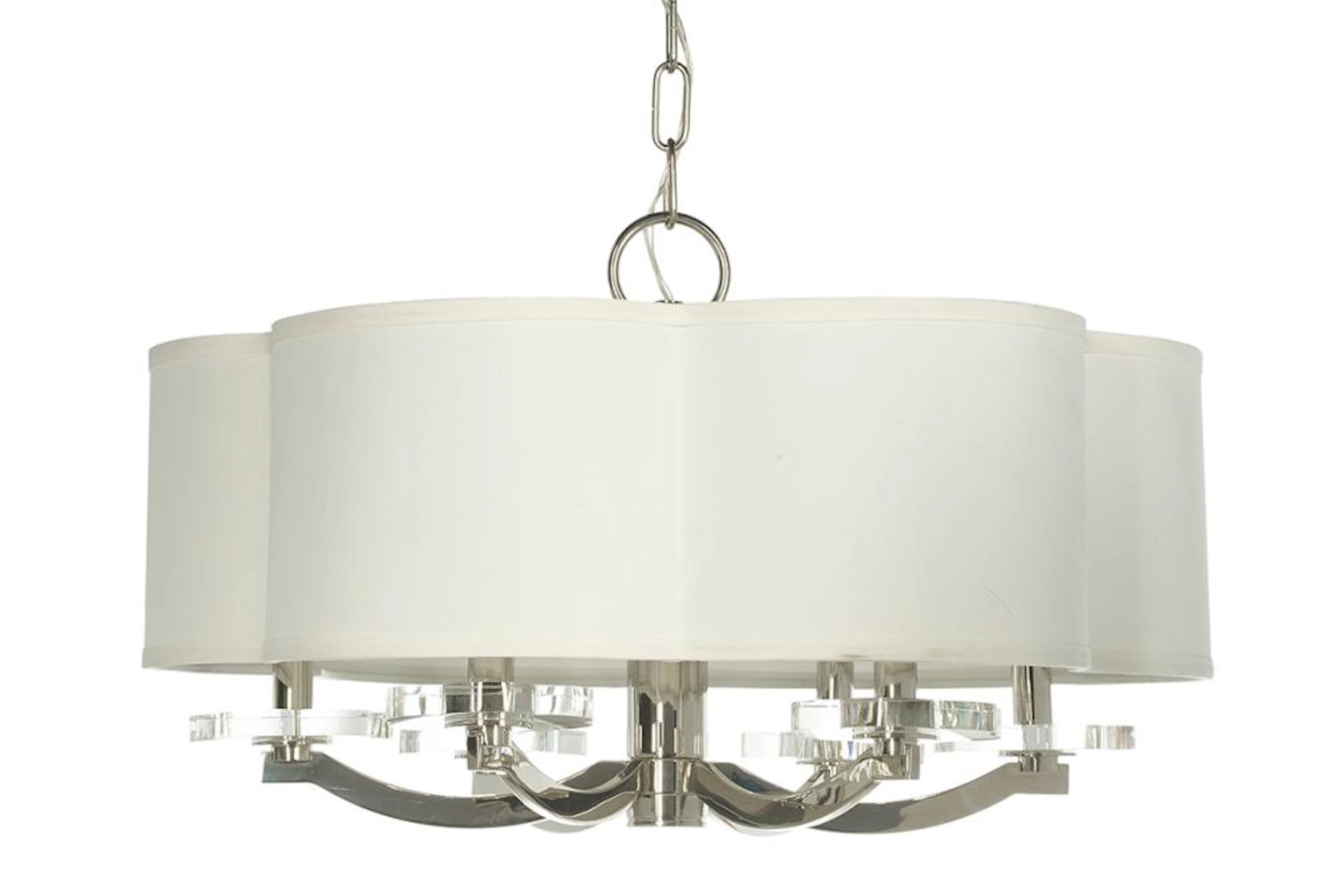 Contemporary Chrome and Acrylic Chandelier