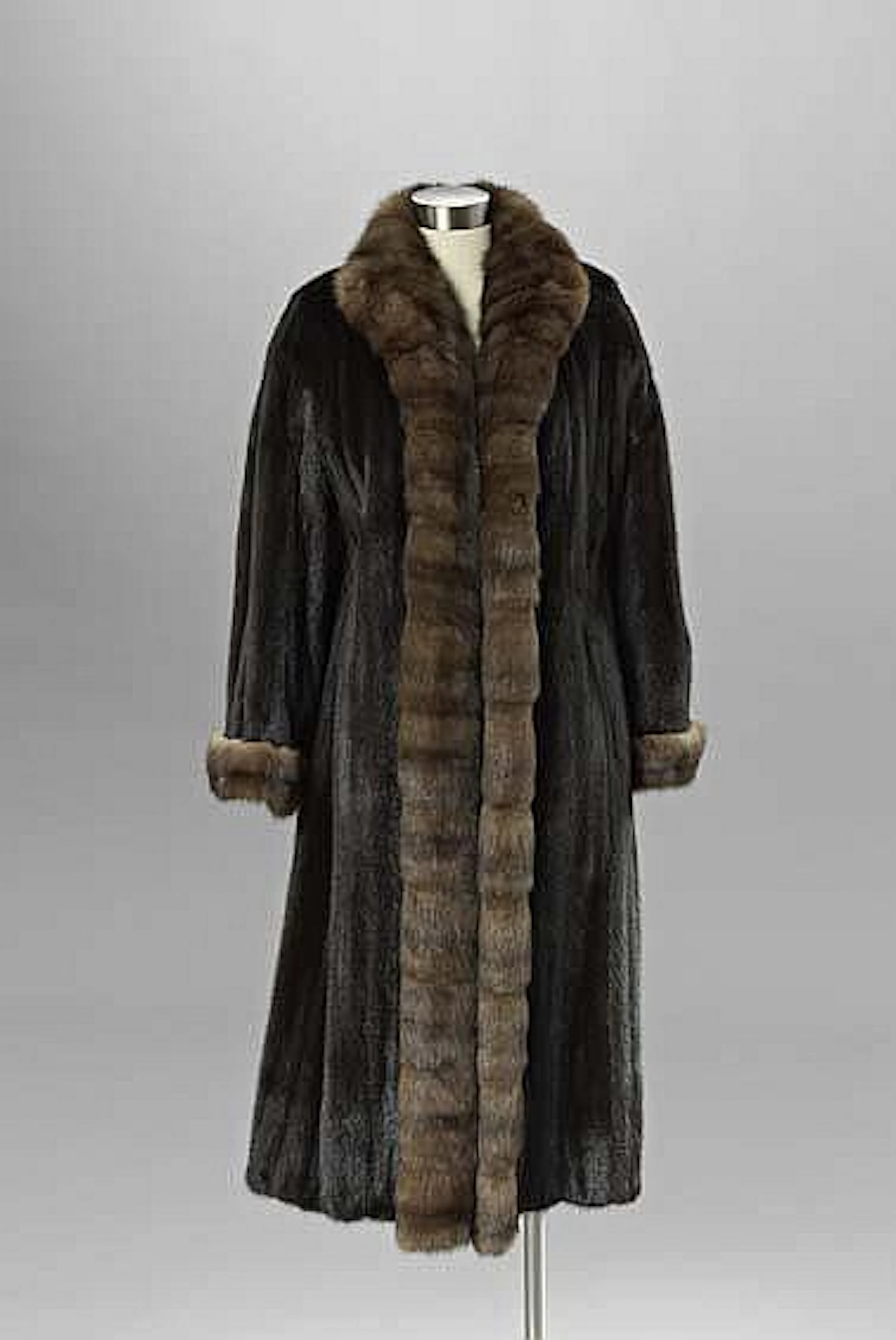 Elegant Black Diamond Mink and Sable Coat