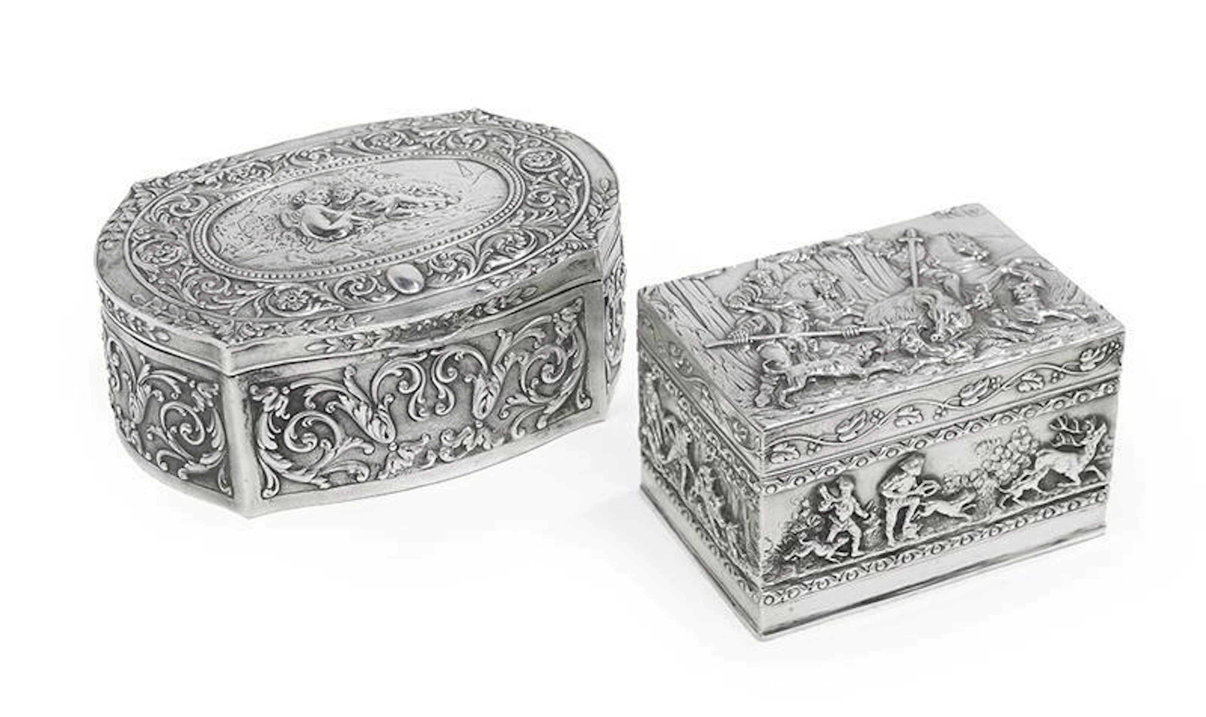 Two German Historizmus Silver Boxes