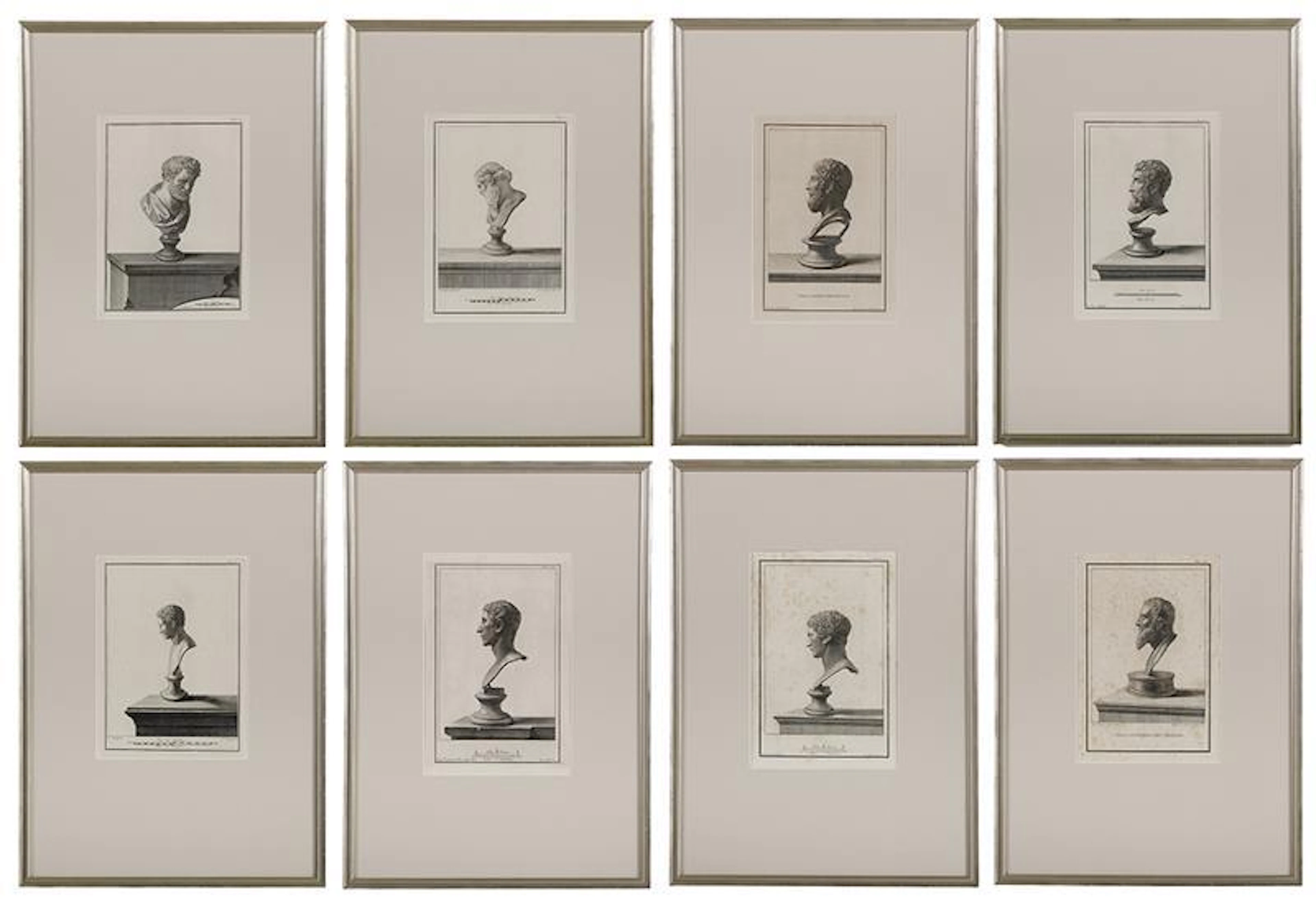 Set of Eight Copper Engravings from "Raccolta di Pitture d'Ercolano"