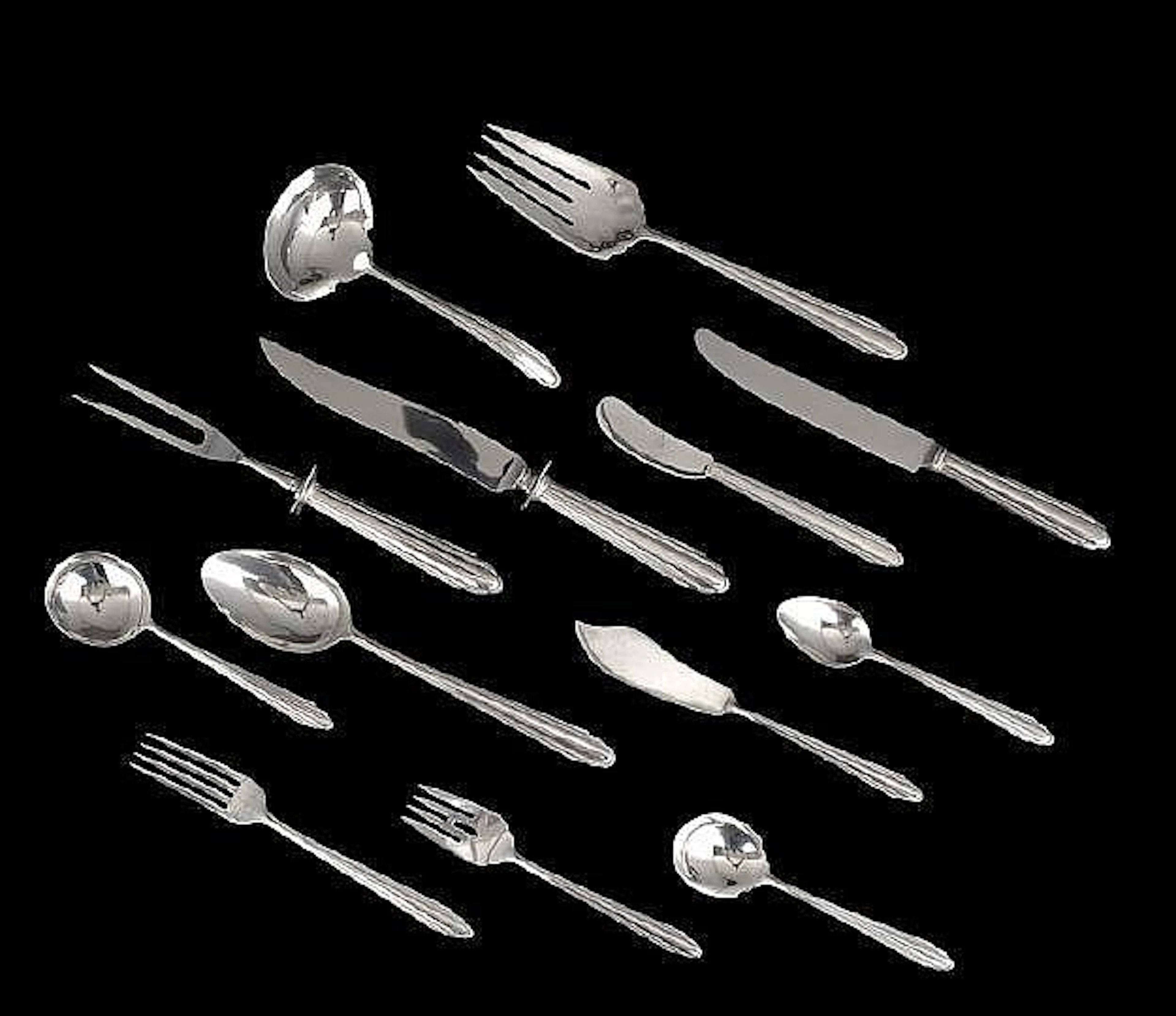 55 Pieces of "Contempora" Silver Flatware