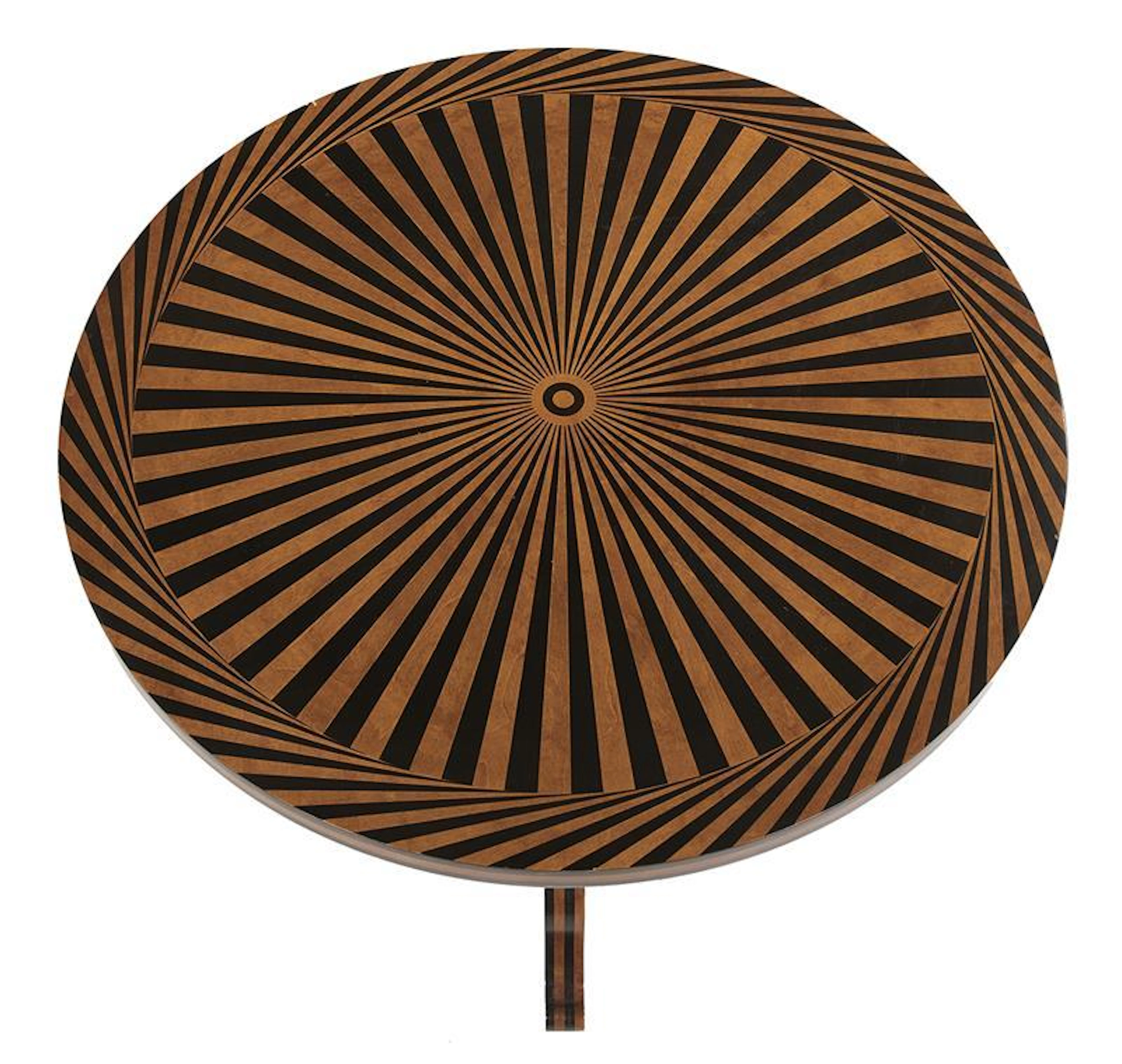 Unusual Biedermeier-Style Fruitwood and Ebonized Center Table