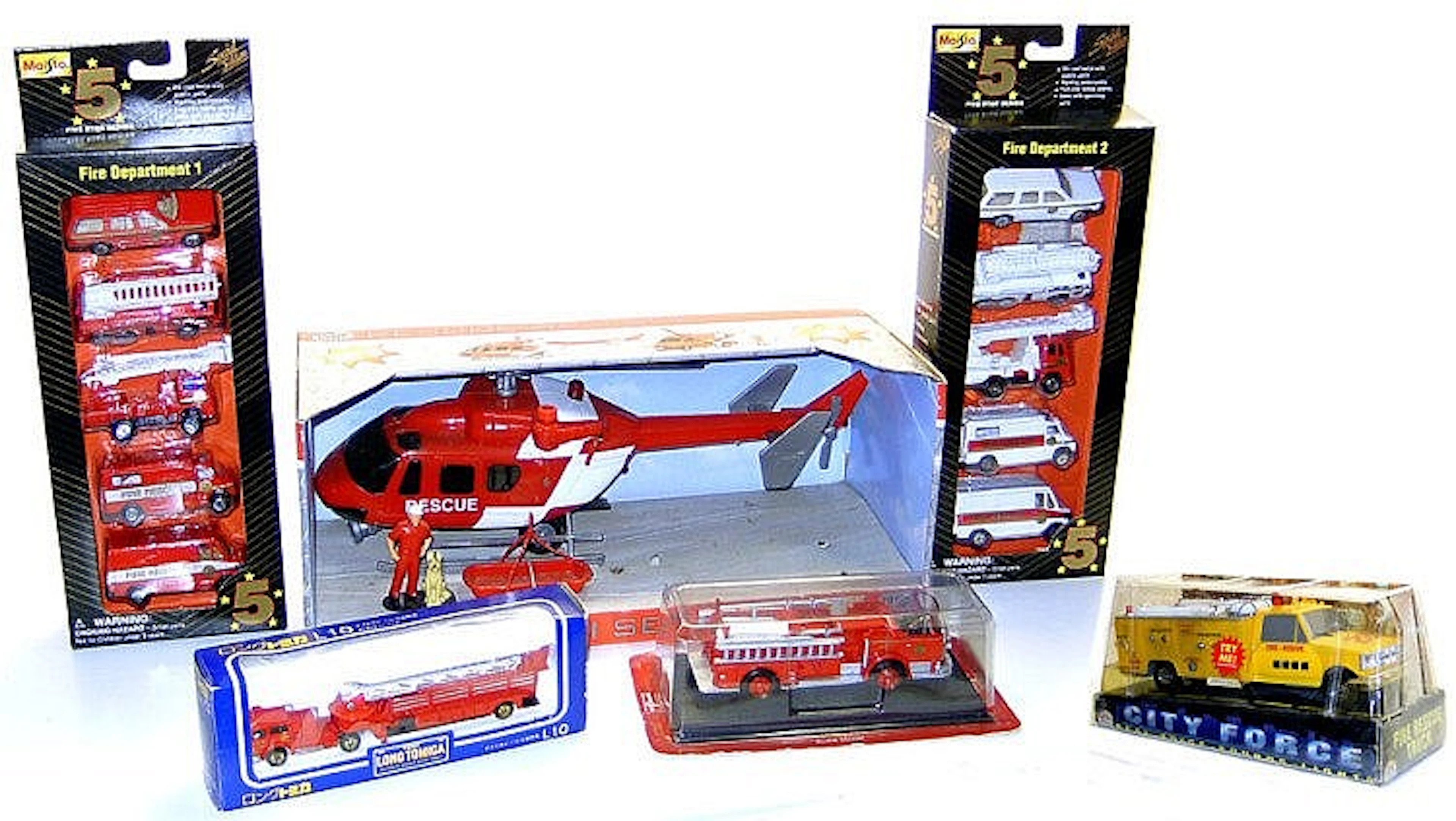 Seven Emergency Vehicles
