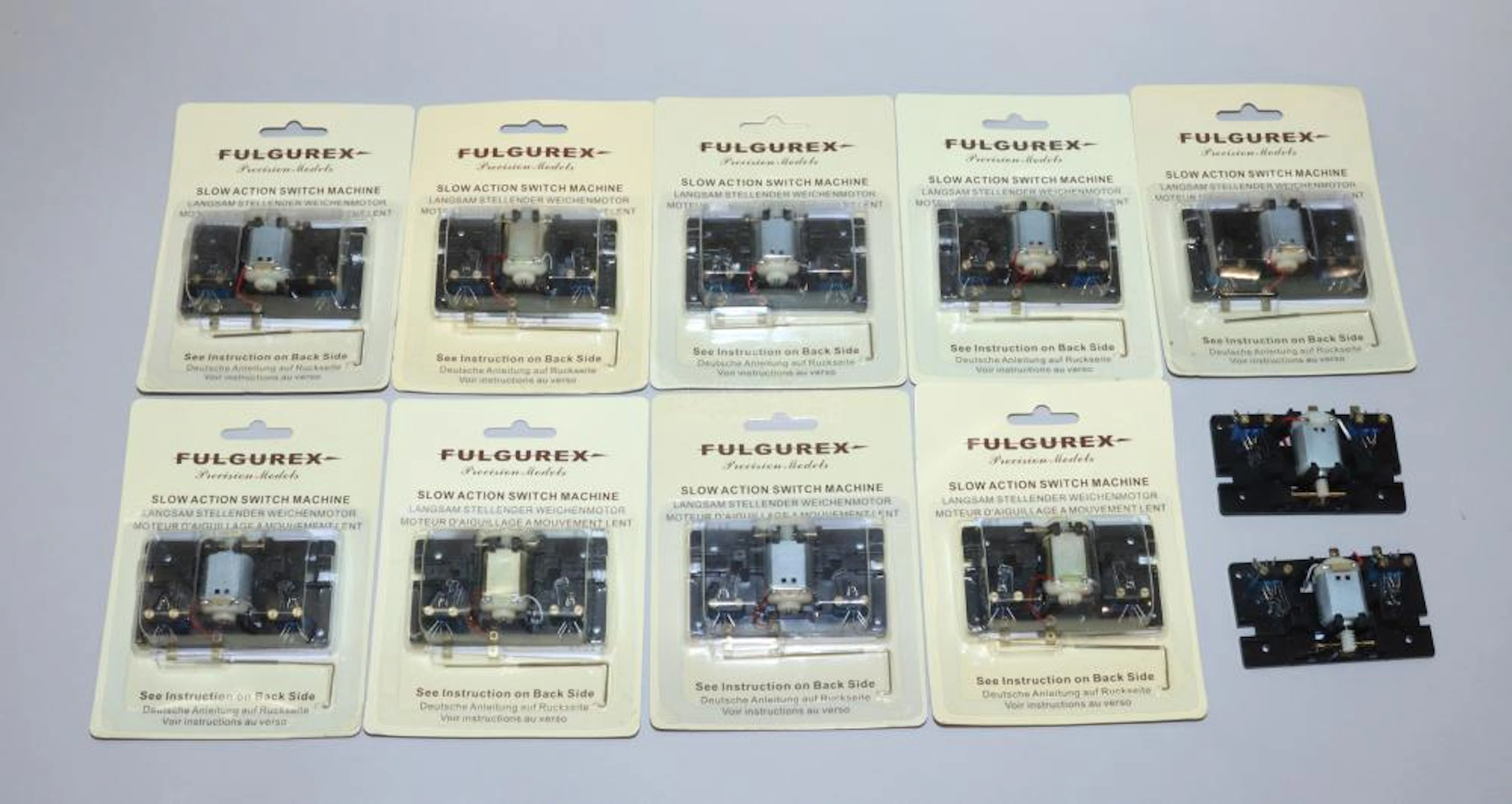 Eleven Fulgurex Slow Action Switch Machines