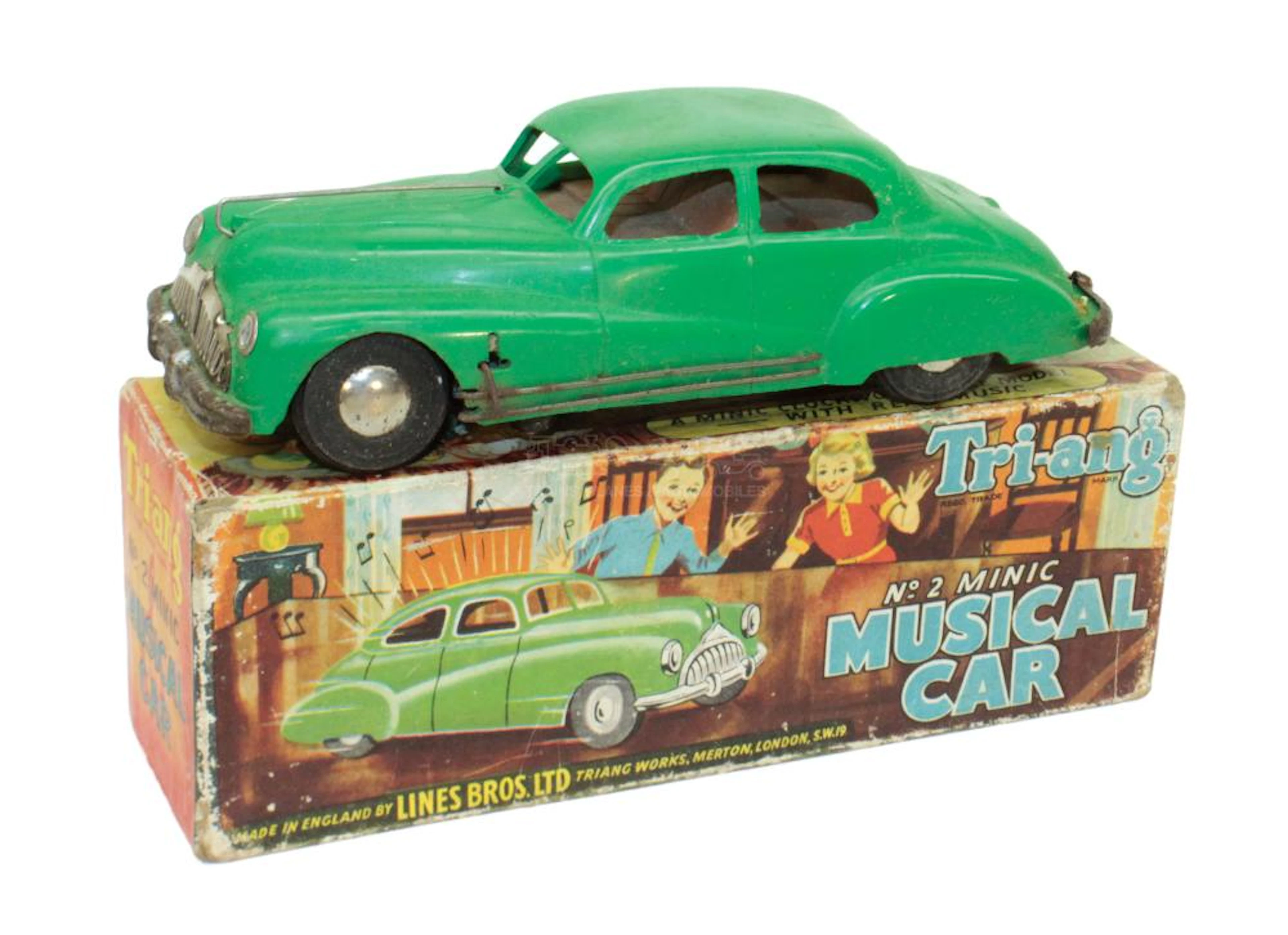 Minic No. 2 plastic clockwork Musical Car