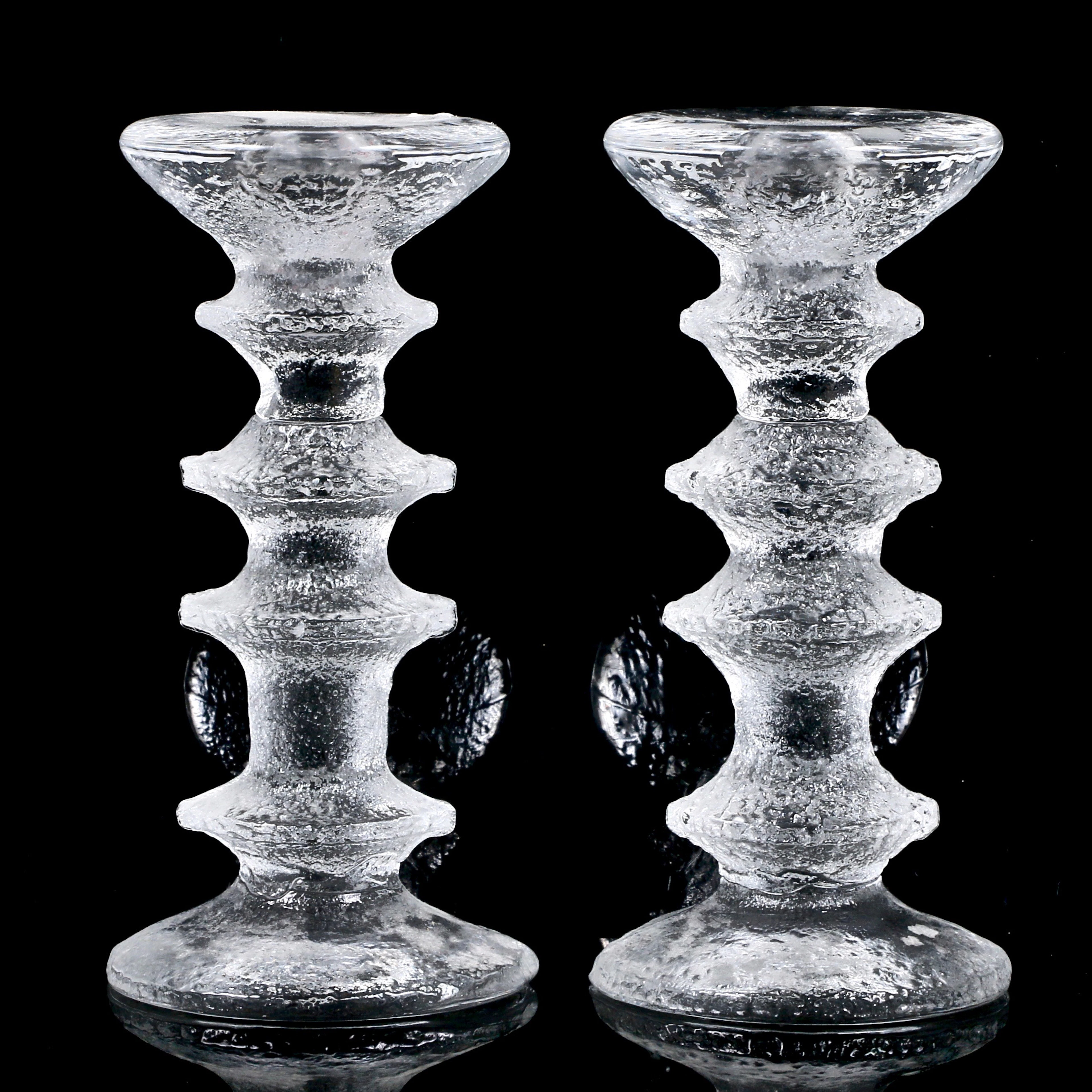 LJUSSTAKAR, ett par, glas, "Festivo", Timo Sarpeneva, Iittala, Finland.