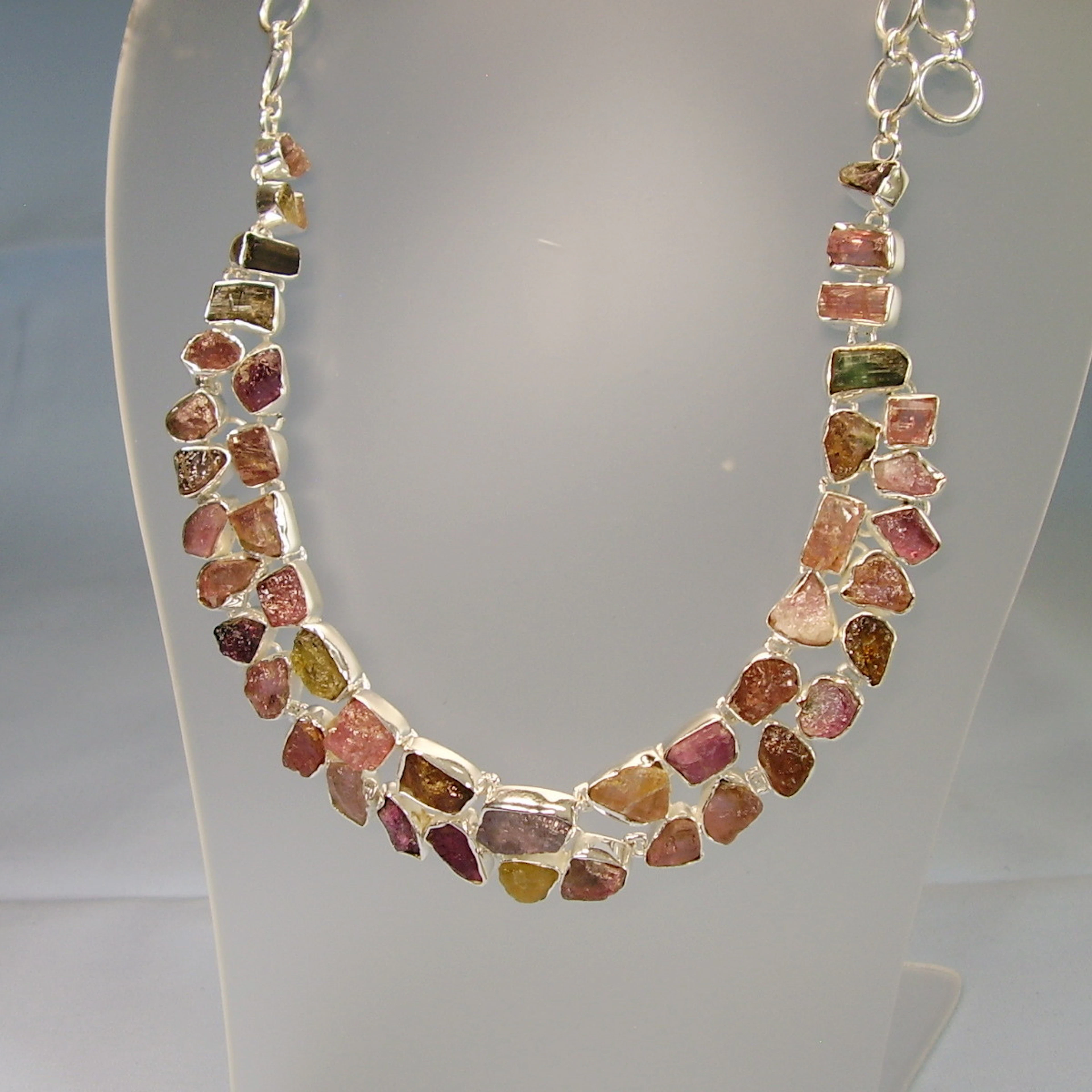 TURMALIN COLLIER MULTICOLOR 150 ct. TURMALINE UNIKAT.