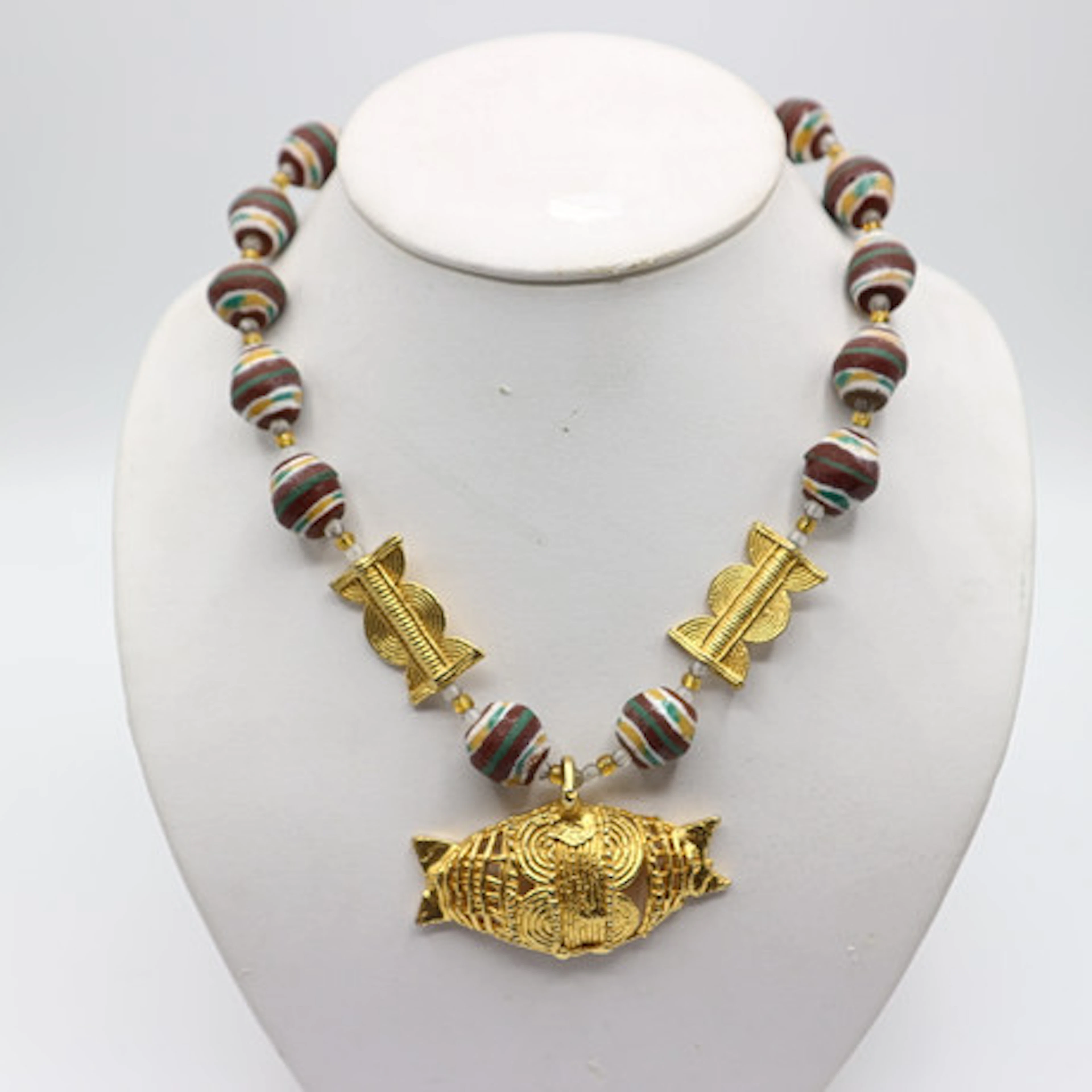 DESIGNER HALSBAND KERAMIK/BRAND GULDPLÄTER…