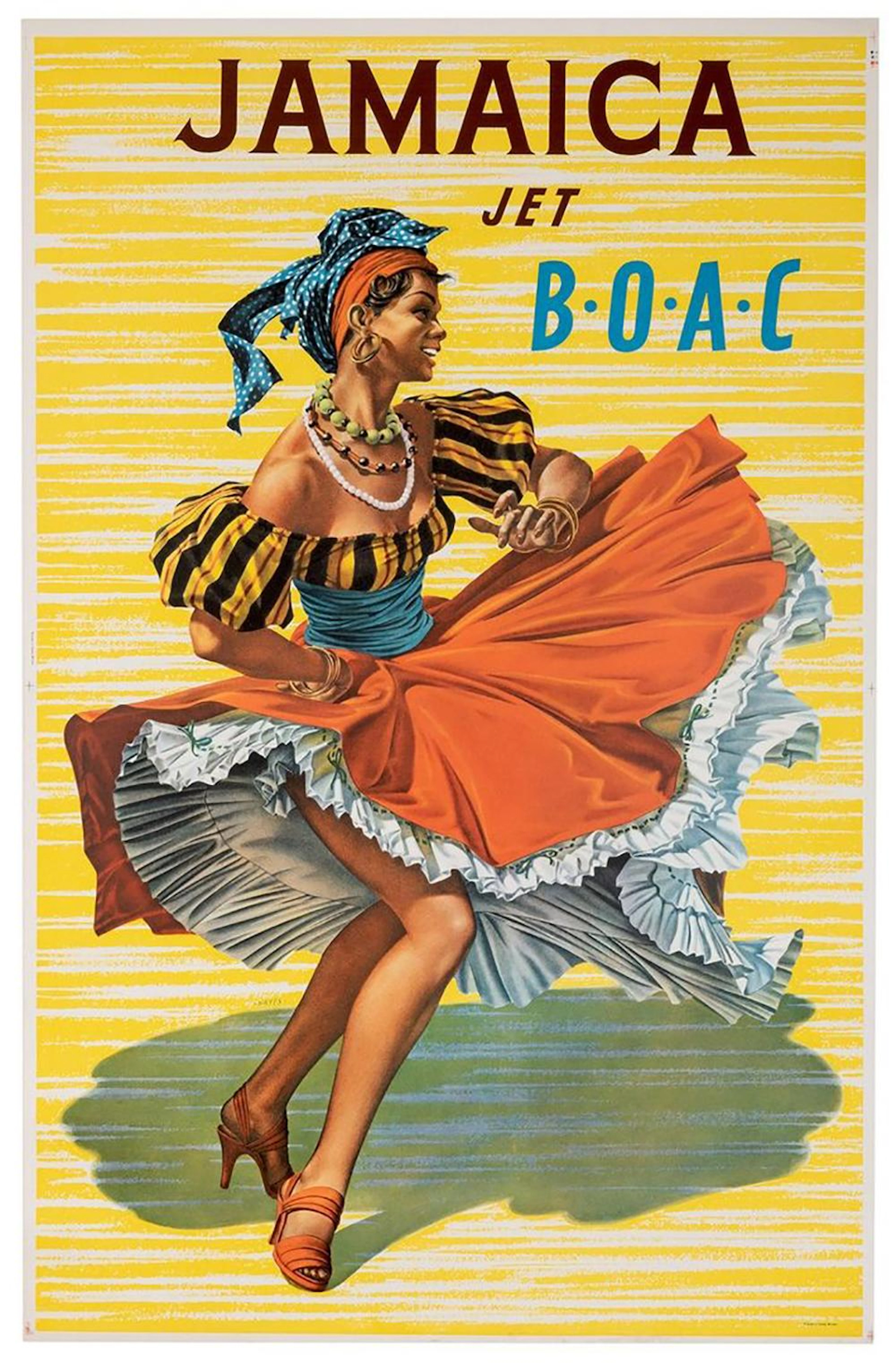 BOAC Jet Jamaica Original Poster 1956 by Hayes