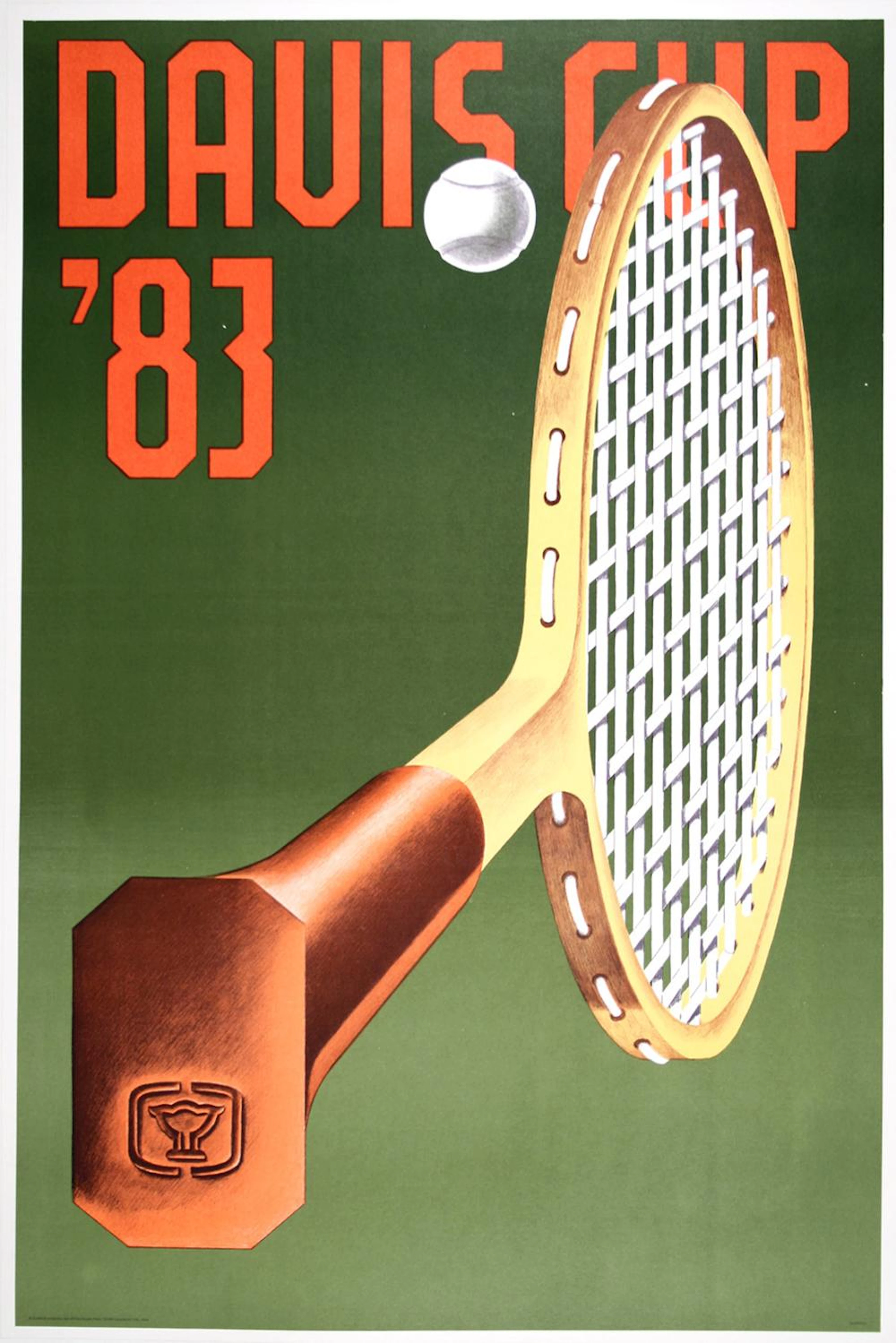 Original Vintage Davis Cup Tennis Poster 1983 by Klapheck