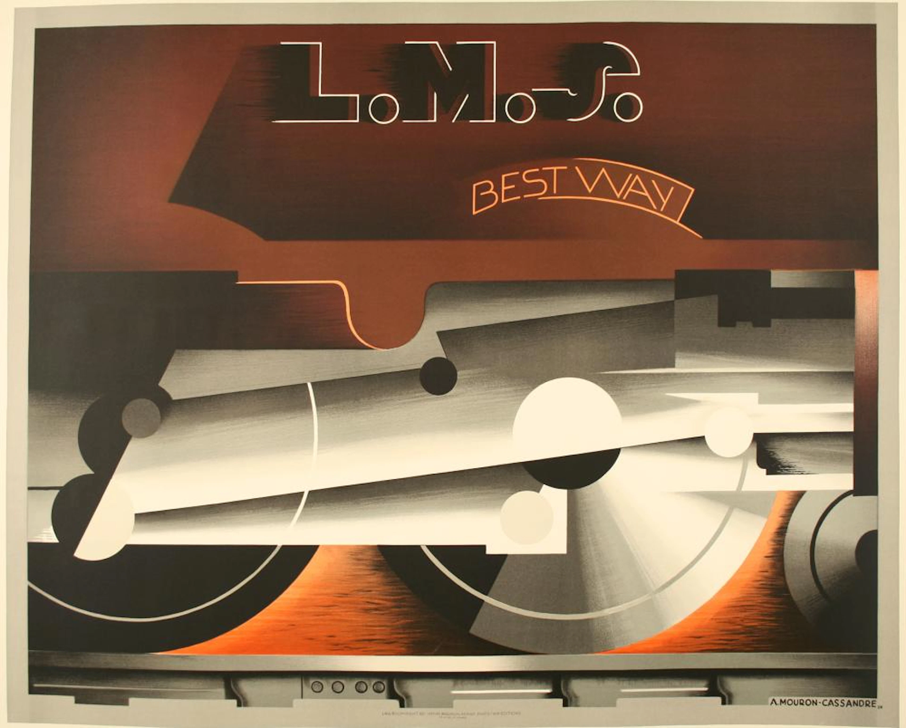 Cassandre LMS Bestway Restrike Poster c1985