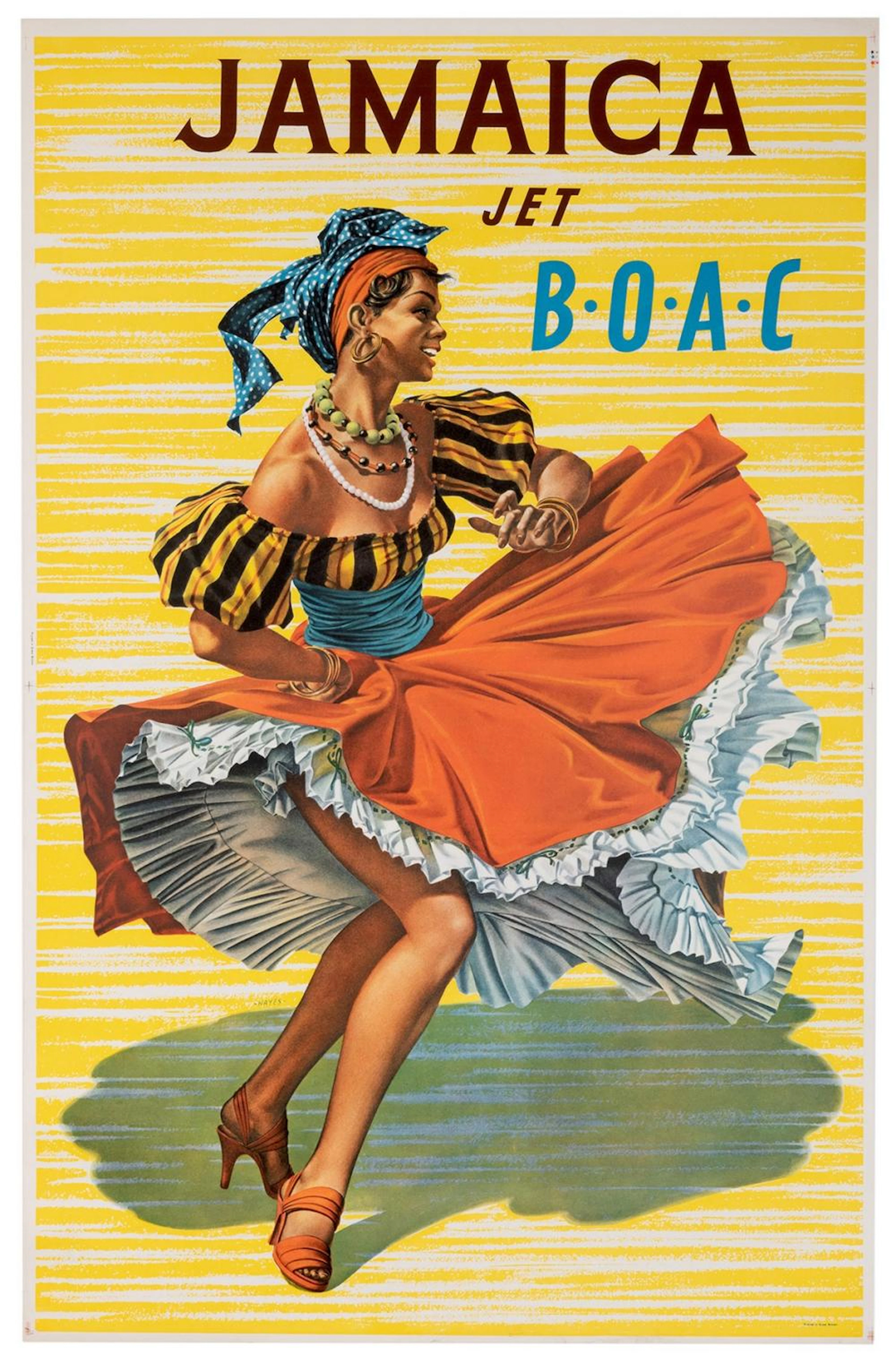 BOAC Jet Jamaica Original Poster 1956 by Hayes