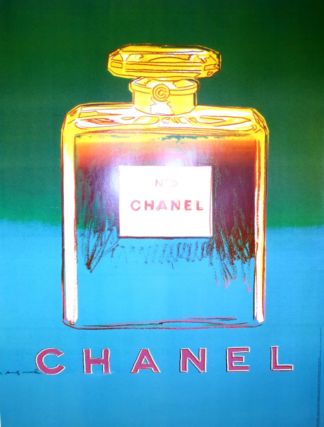 Original Vintage Chanel No. 5 Poster Bottle by Andy Warhol 1997