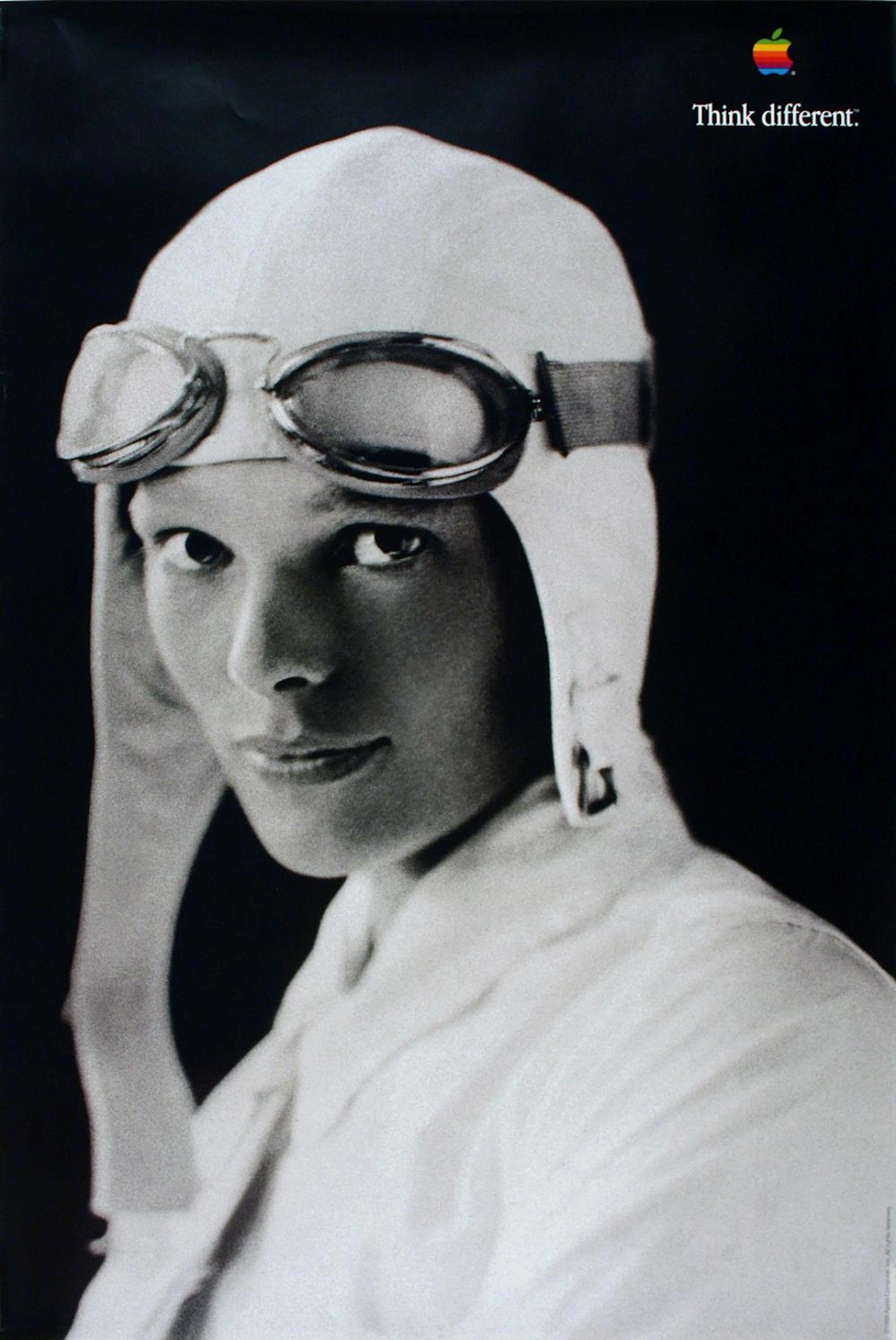 Think Different Poster Apple Computer Original 1998 - Amelia Earhart