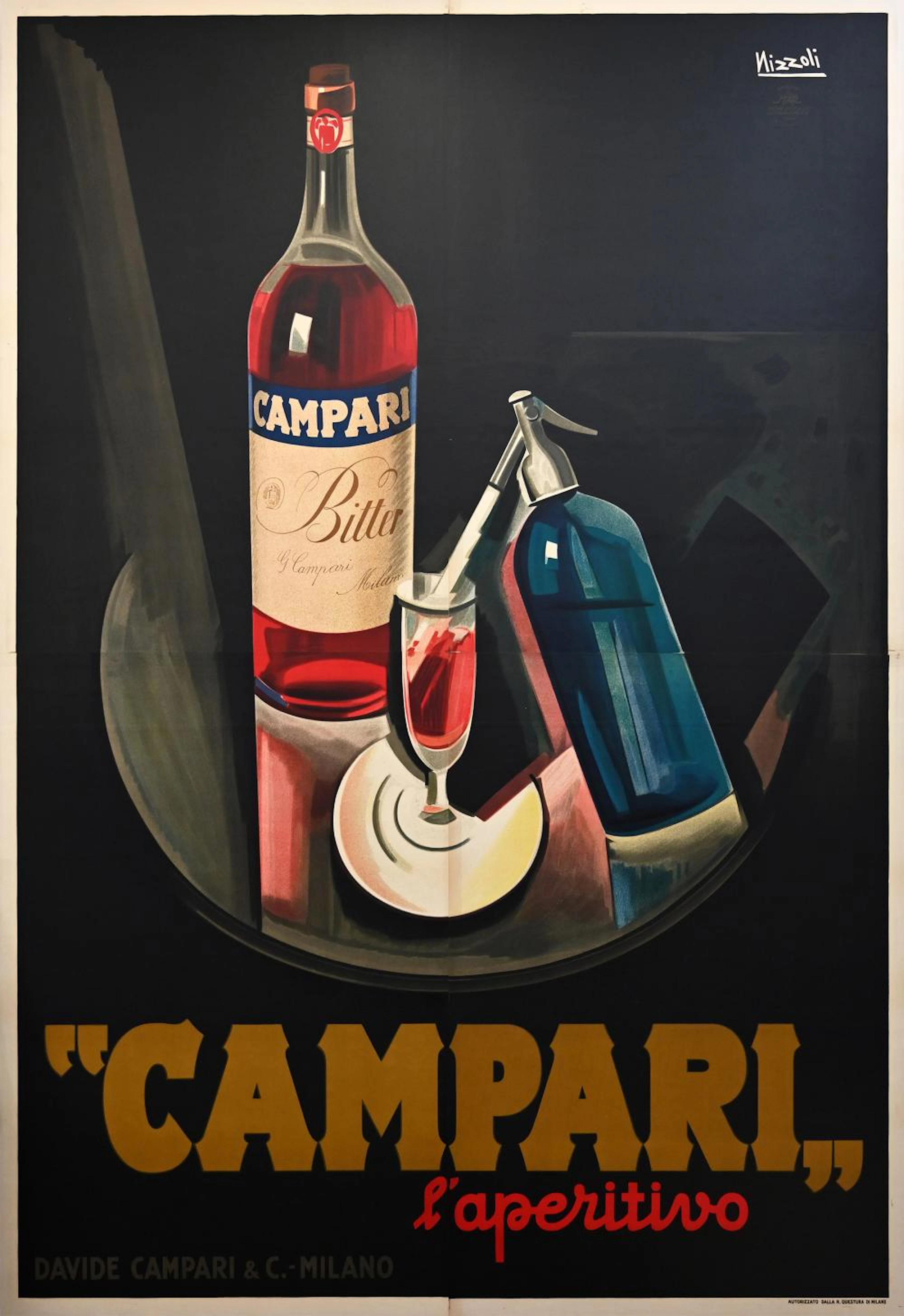 Original Vintage Italian Liquor Poster Bitter Campari by...