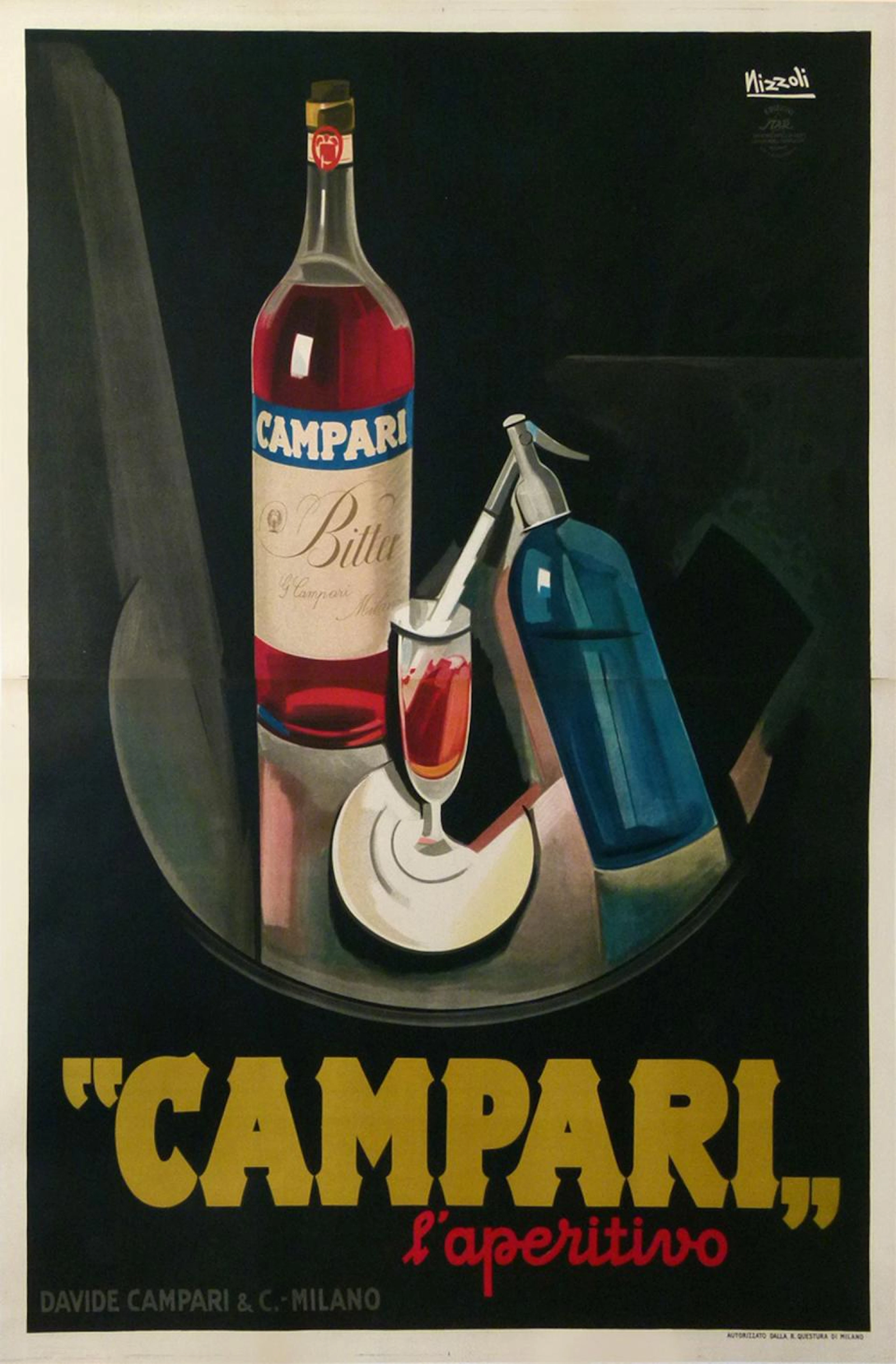 Original Italian Campari Poster by Nizzoli 1926 Large Format