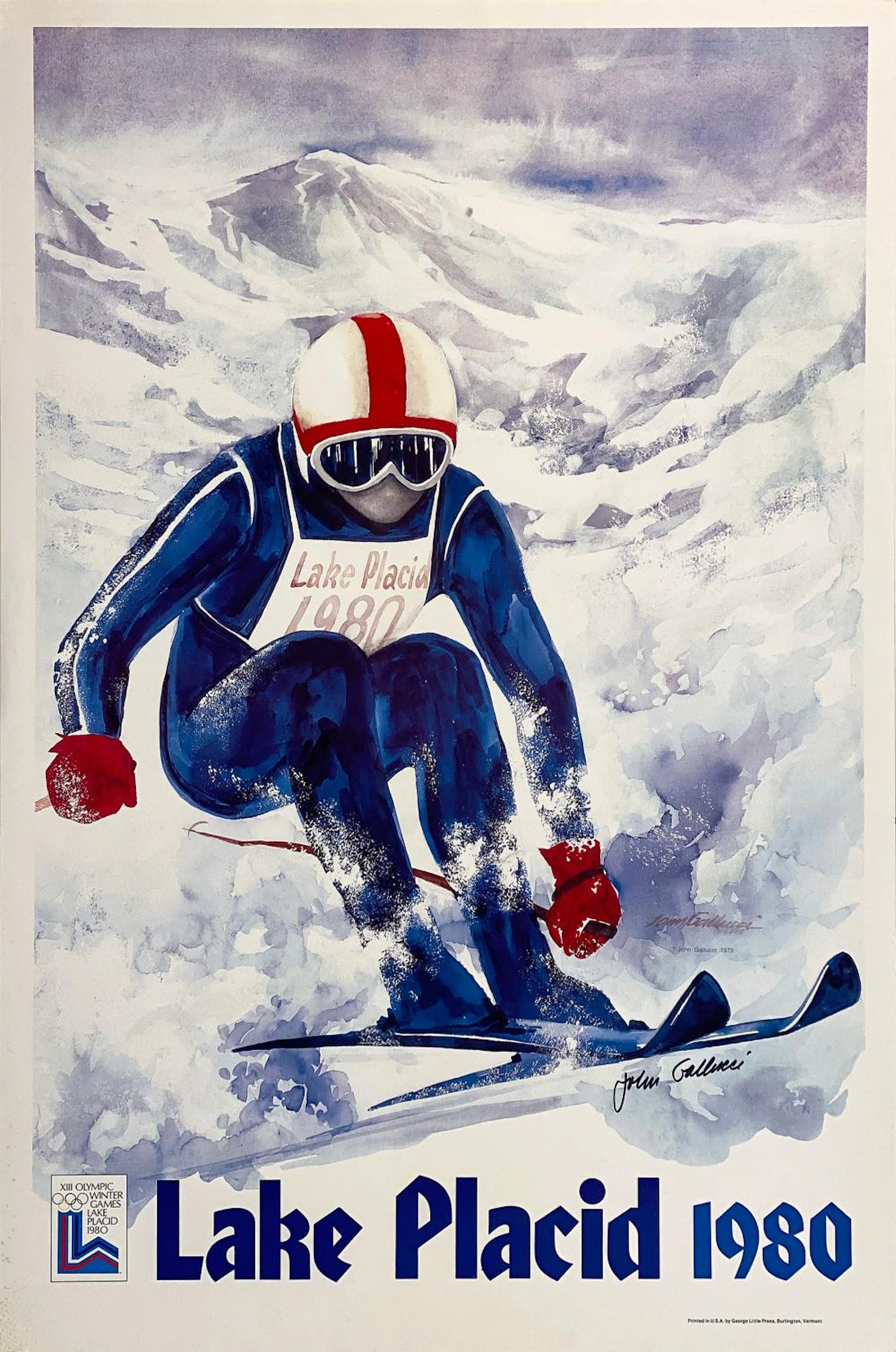 Lake Placid Winter Olympics 1980 - Skier Original Vintage...