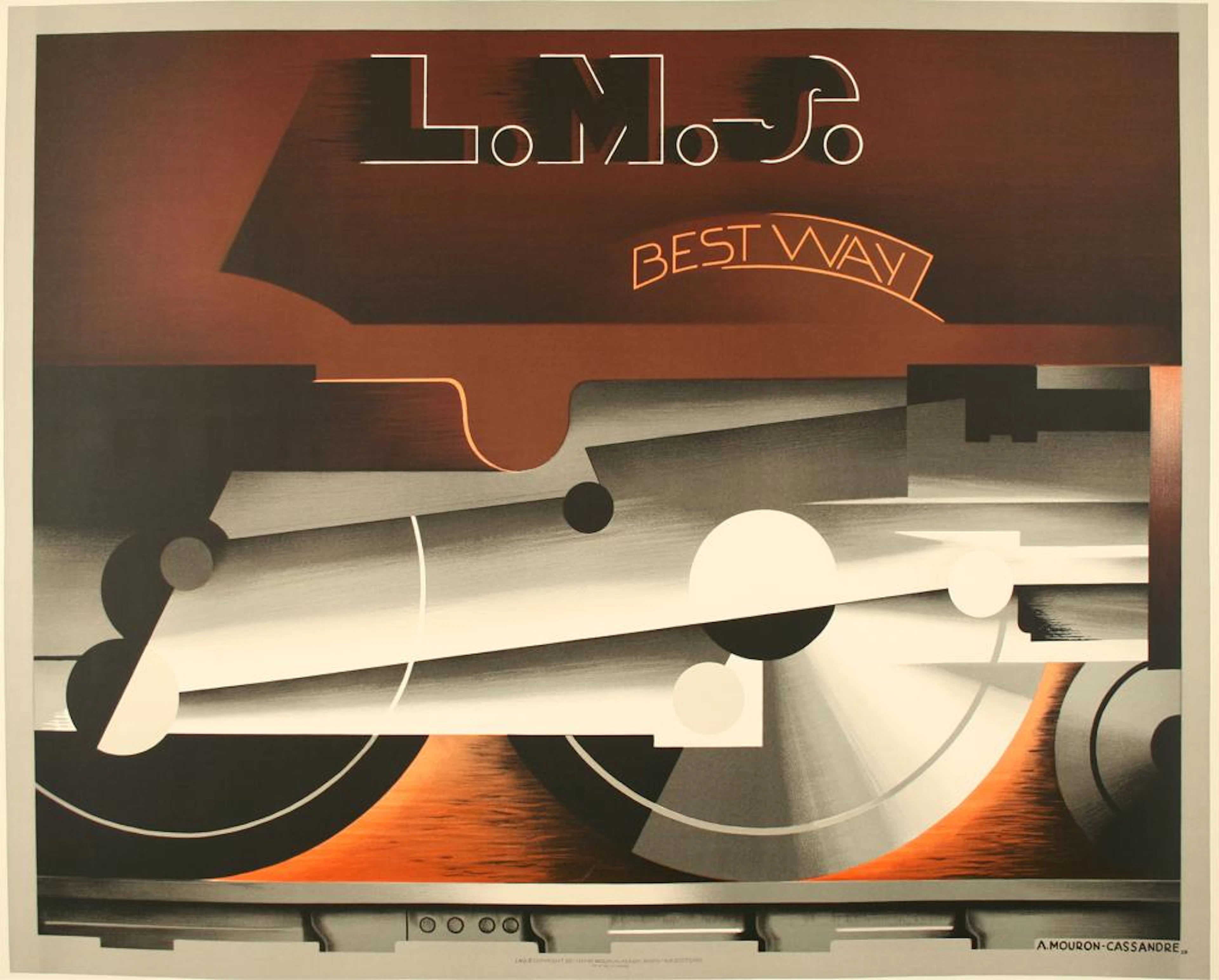 Cassandre LMS Bestway Restrike Poster c1985