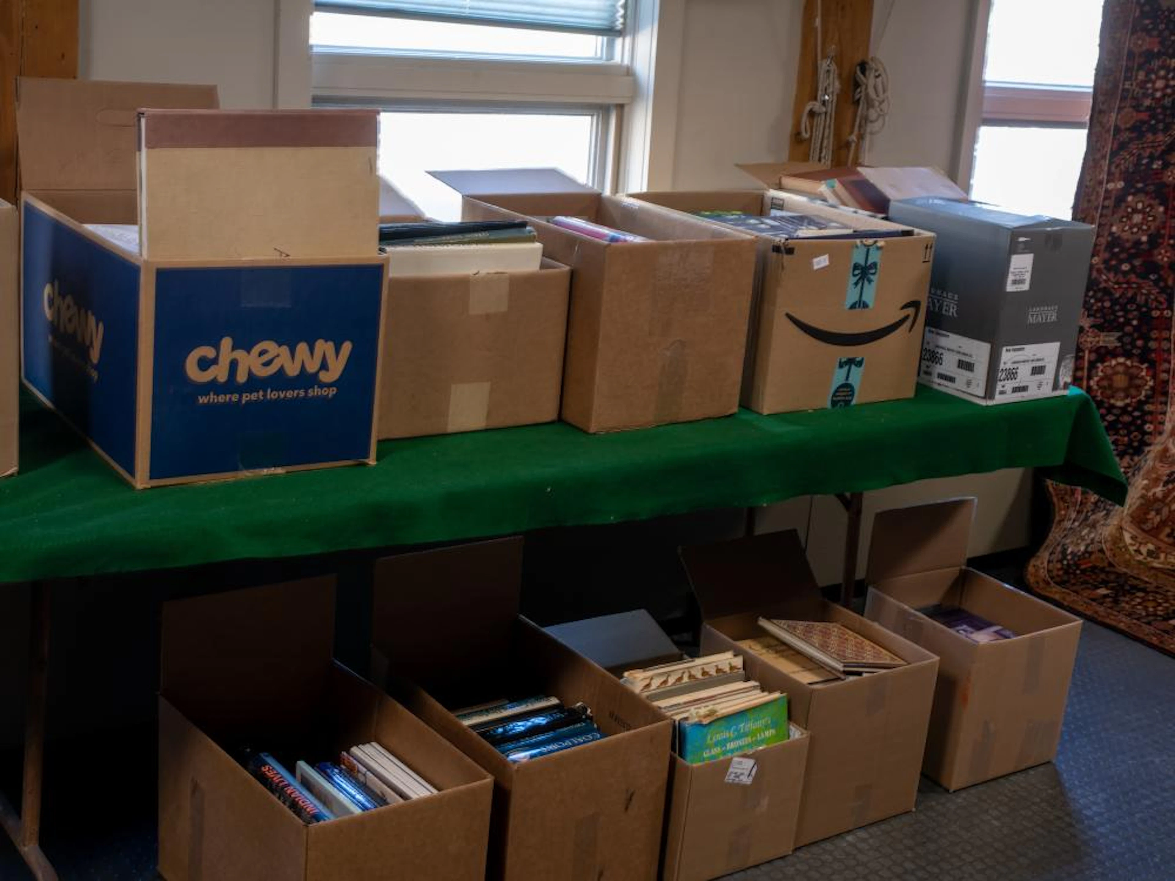 Twelve Boxes of Antique Reference Books