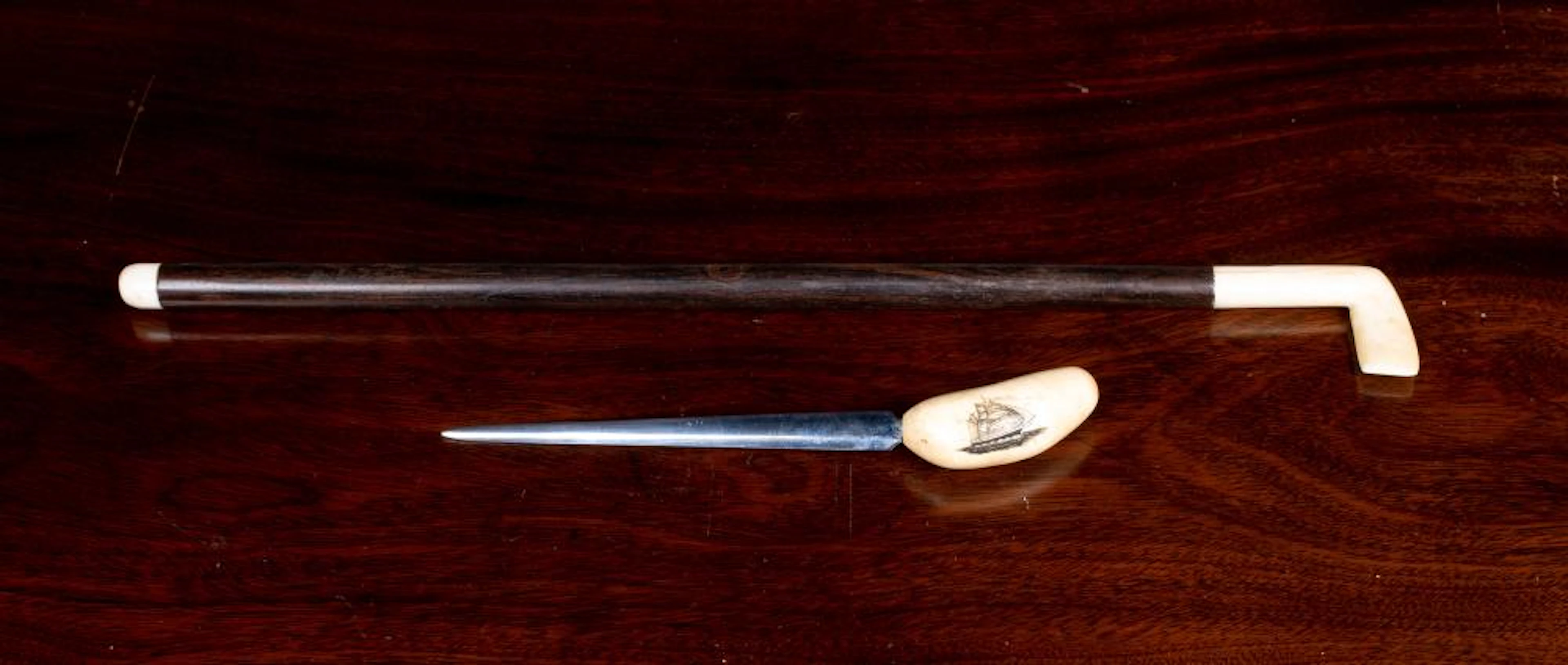 Eskimo or Sailor Carved Letter Opened and Miniature Golf Club