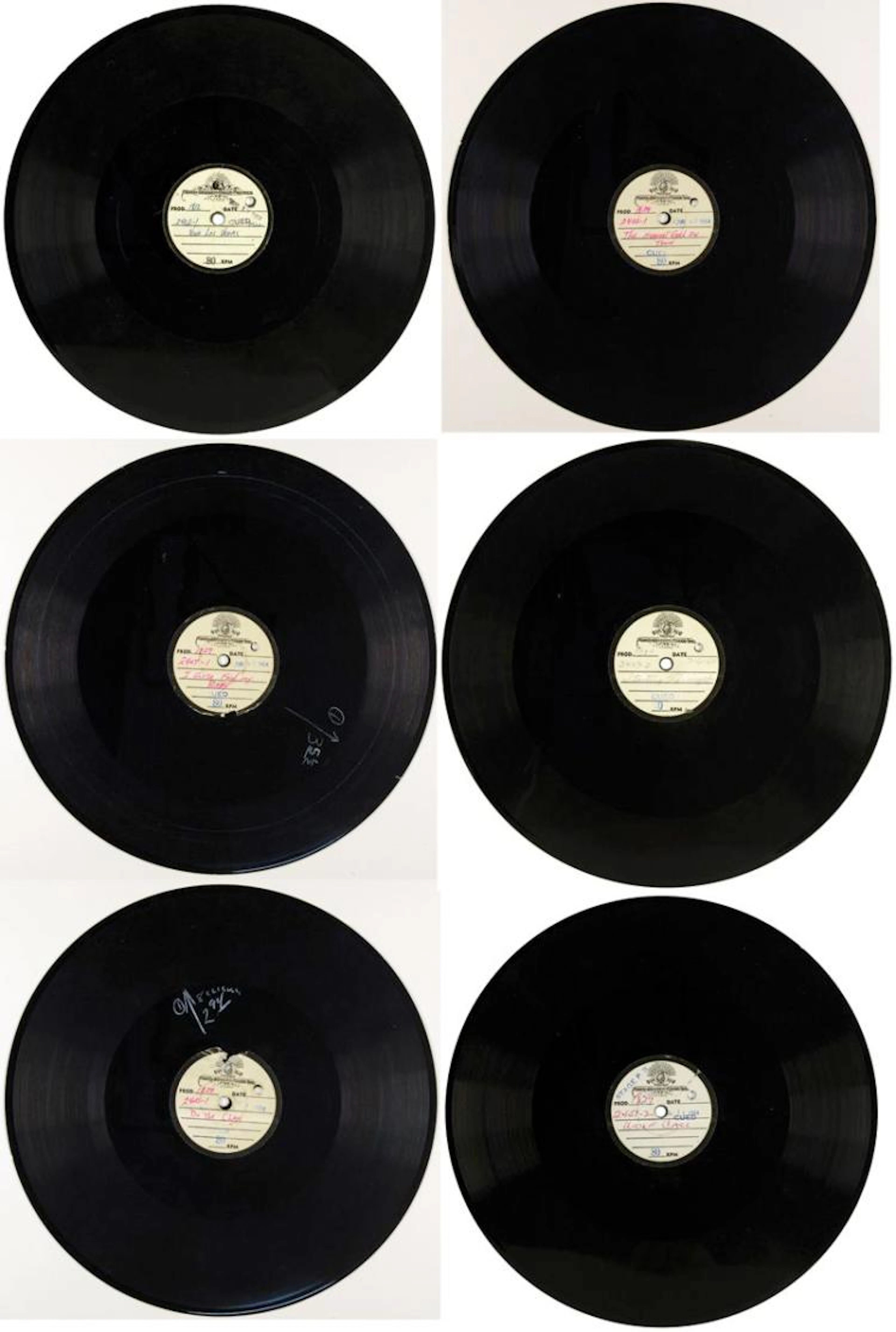 Collection of Six Elvis Presley MGM Recording Acetates...