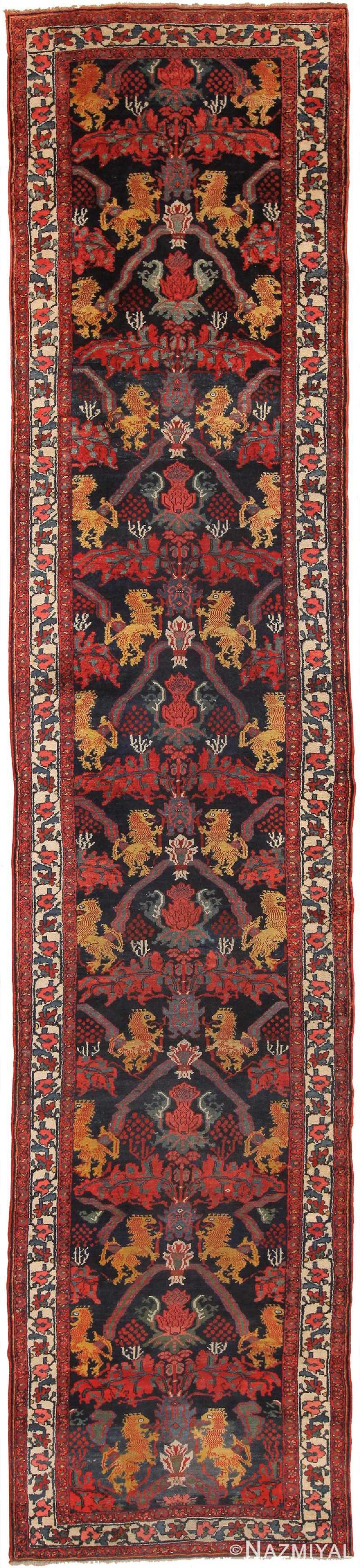Antique Persian Bidjar , 3 ft 7 in x 16 ft 2 in (1.09 m x 4.93 m)