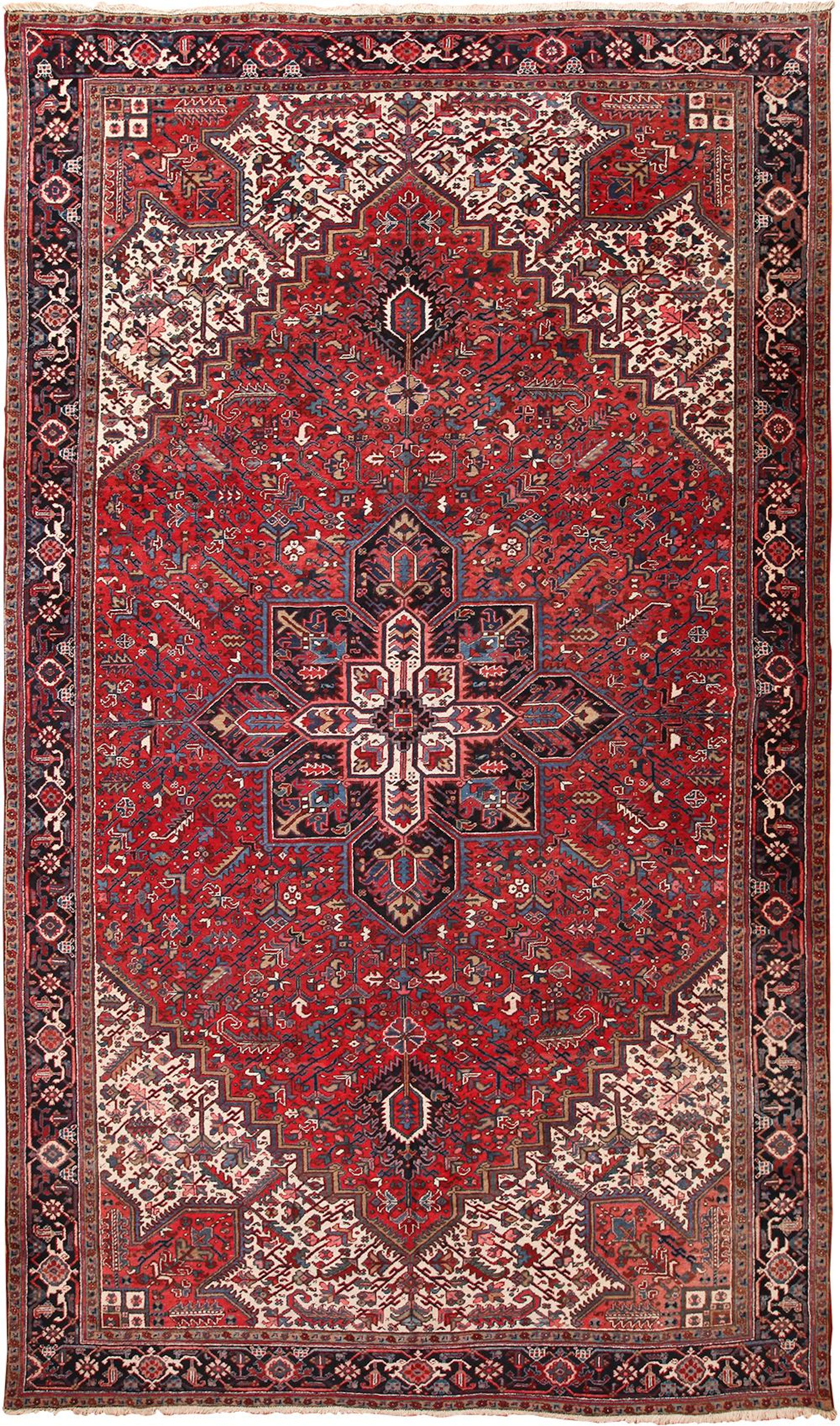 Vintage oversize Persian Heriz carpet