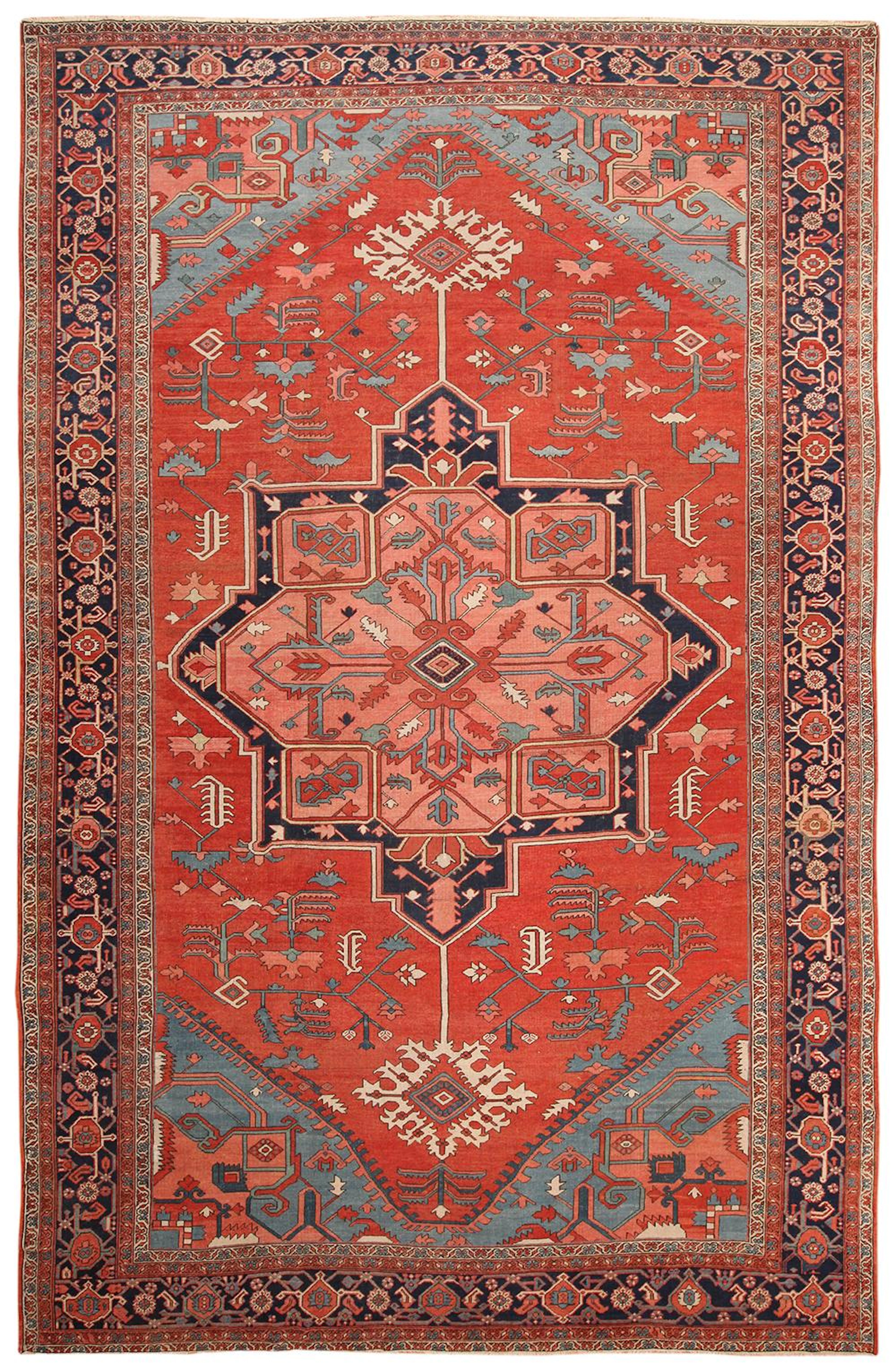 Antique Persian Serapi carpet , 11 ft 4 in x 17 ft 9 in ( 3.45 m x 5.41 m )