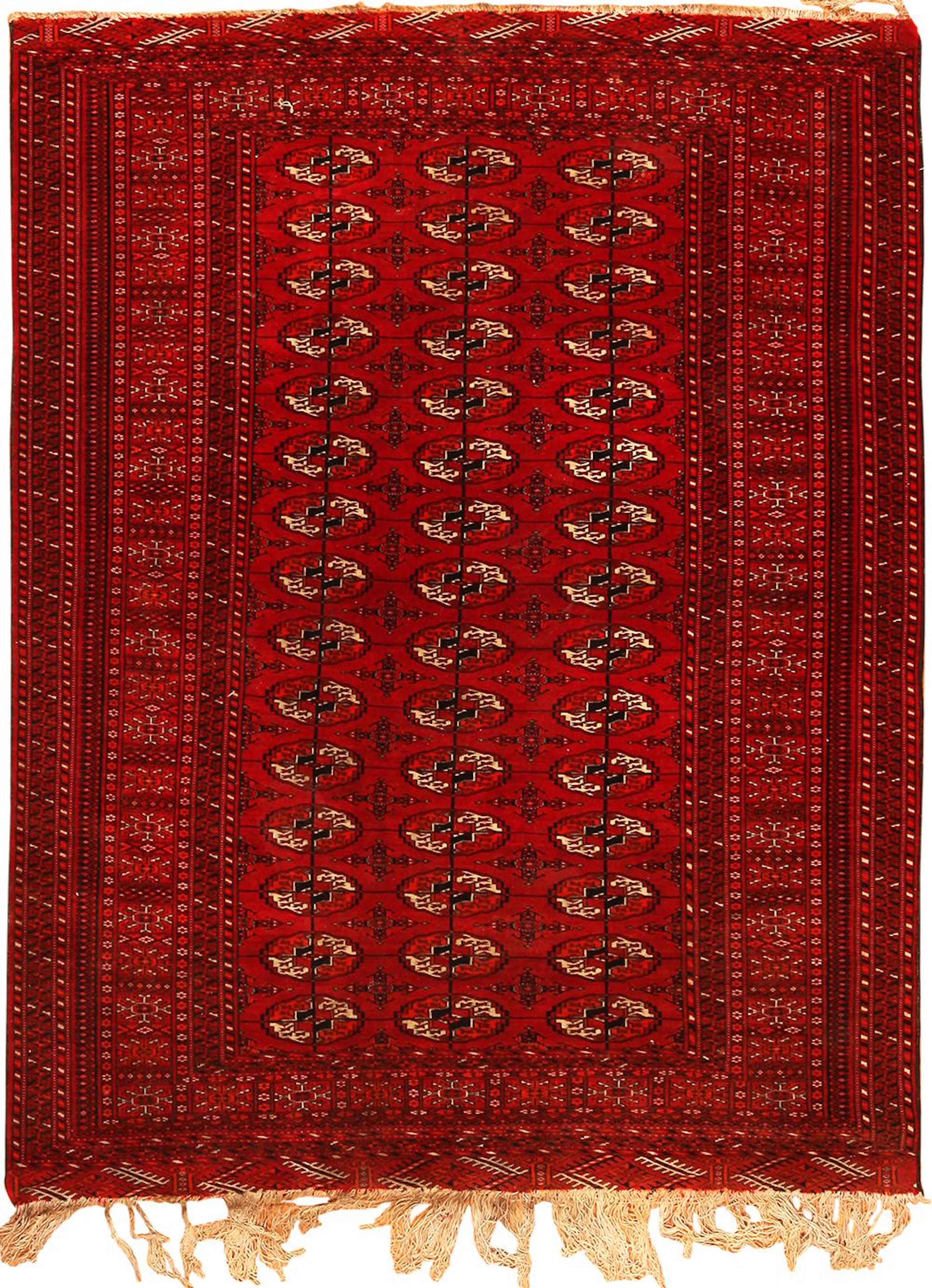 Vintage Persian Turkman , 4 ft 7 in x 6 ft 1 in ( 1.40 m x 1.85 m )