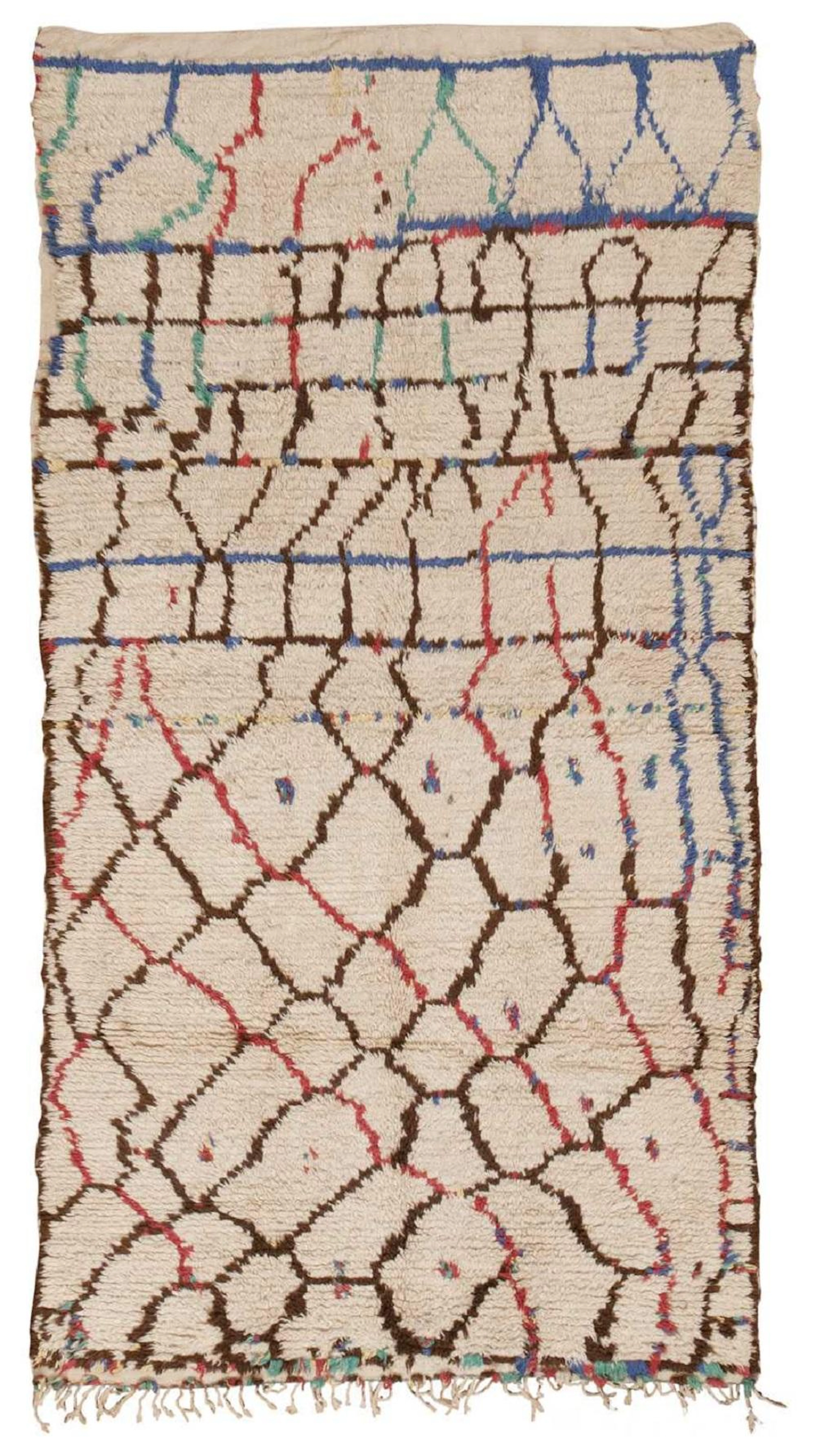Vintage Moroccan rug , 5 ft x 9 ft 2 in (1.52 m x 2.79 m)