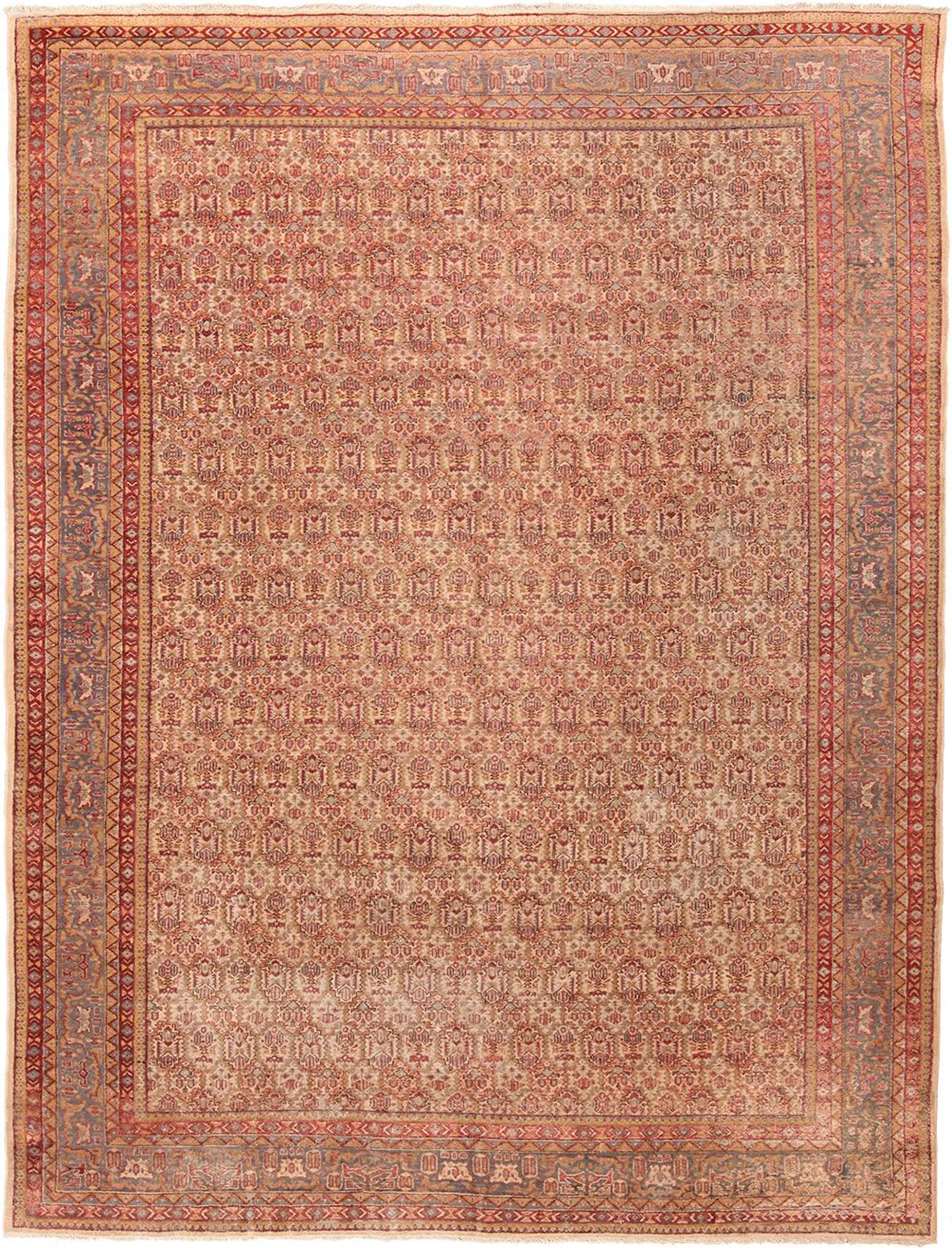 Antique Indian Amritsar , 9 ft 6 in x 12 ft 7 in ( 2.9 m x 3.83 m )