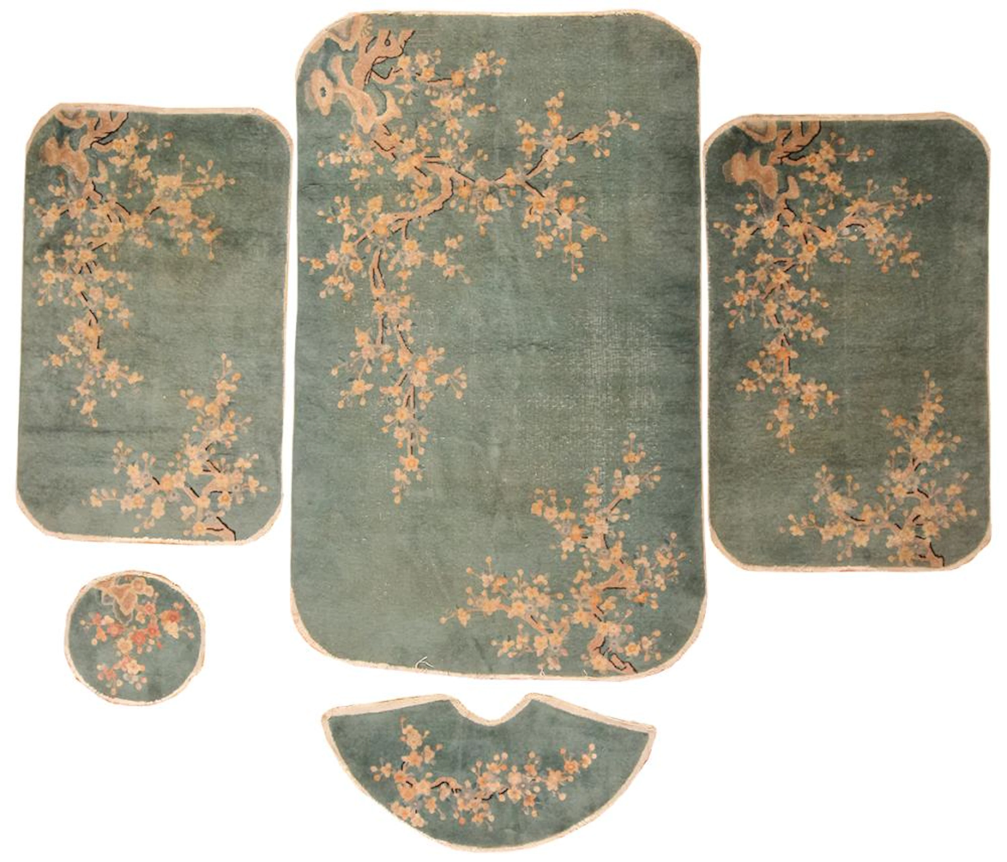 Set of five Antique chinese rugs