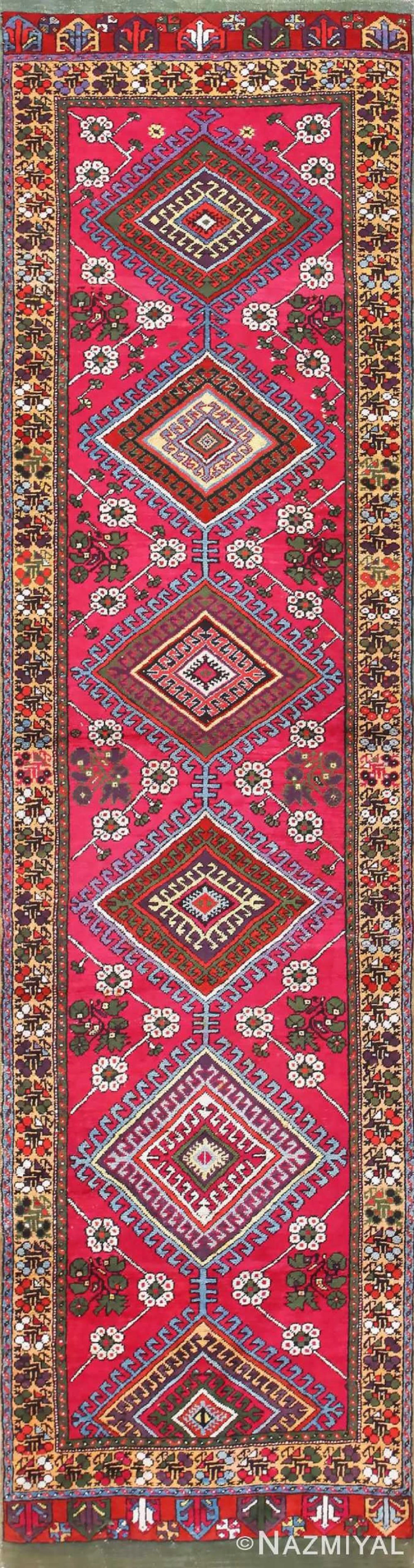 Antique Turkish Kirshehir runner , 3 ft 3 in x 12 ft (0.99 m x 3.66 m)