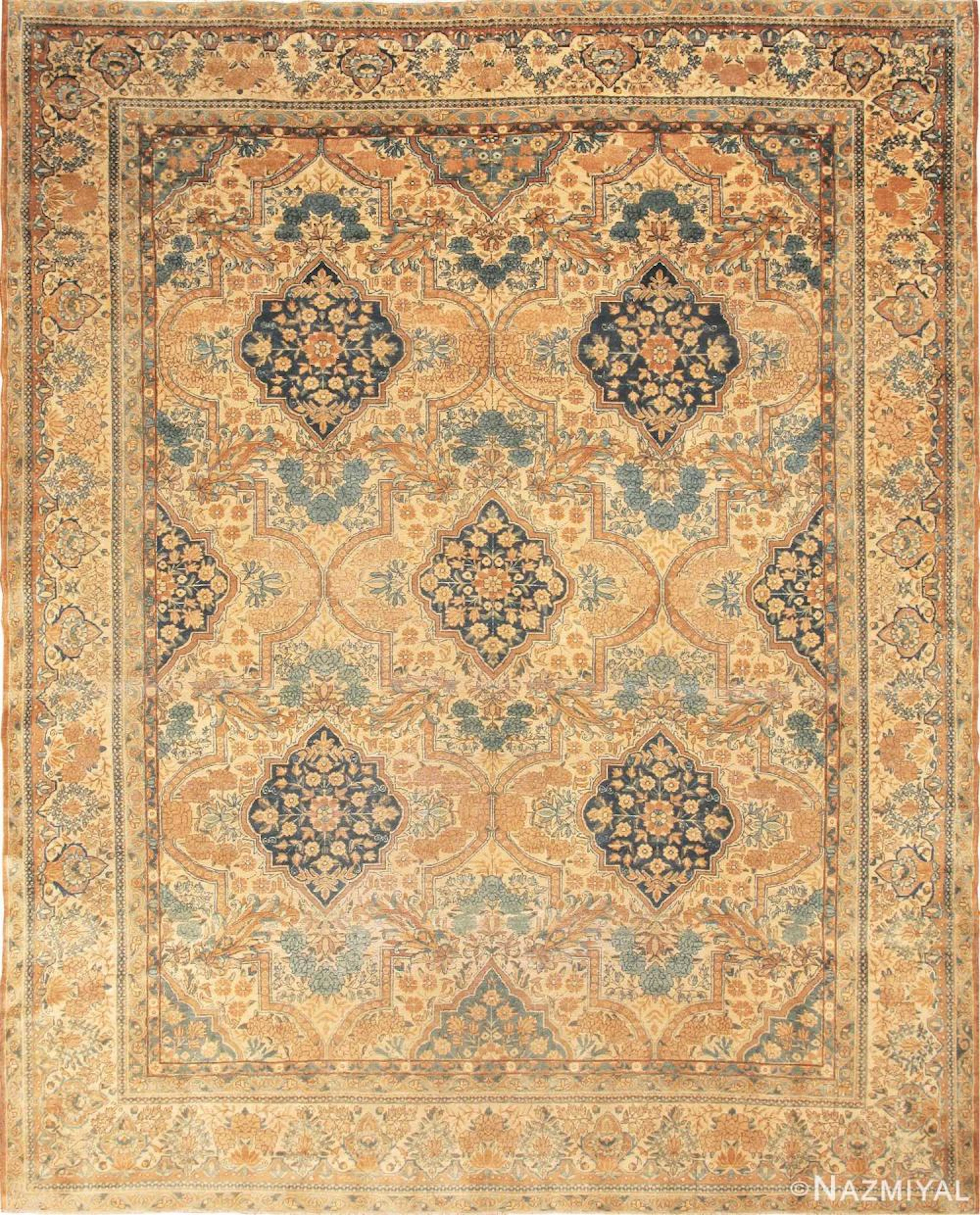 Antique Persian Kerman carpet , 10 ft 6 in x 14 ft 2 in (3.2 m x 4.32 m)