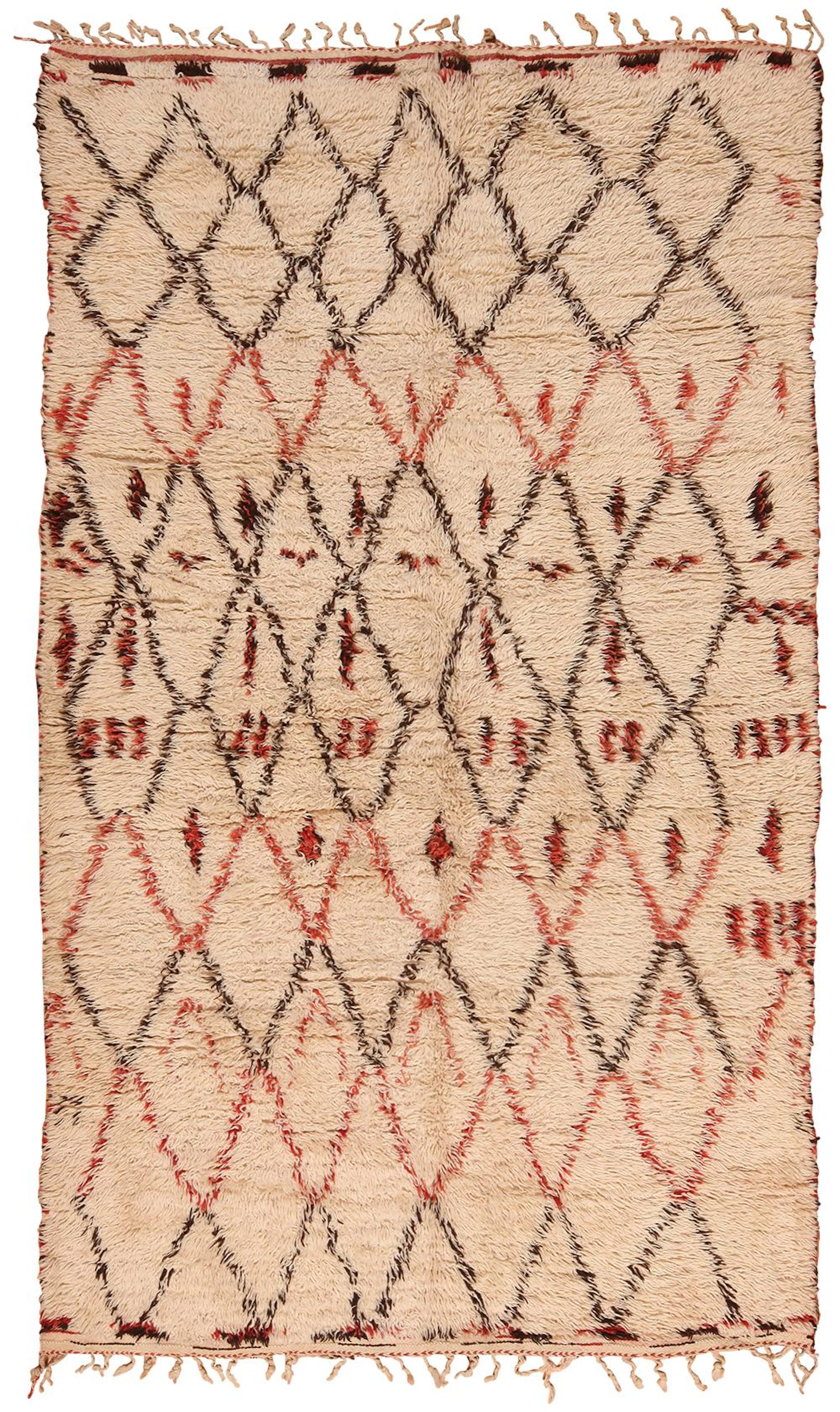 Vintage Moroccan rug , 6 ft x 9 ft 7 in ( 1.83 m x 2.92 m )