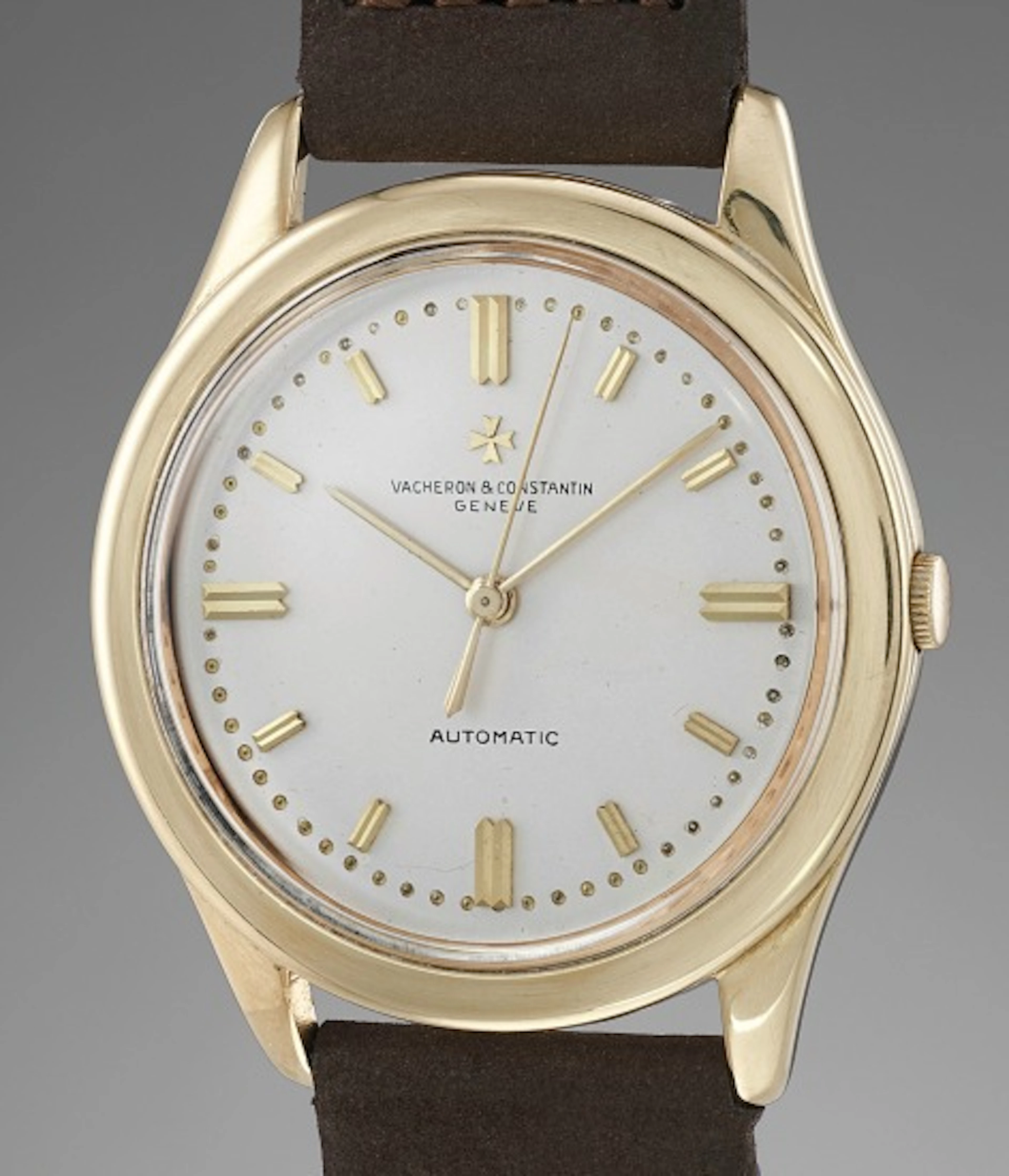 A large, fine and attractive yellow gold wristwatch with center seconds