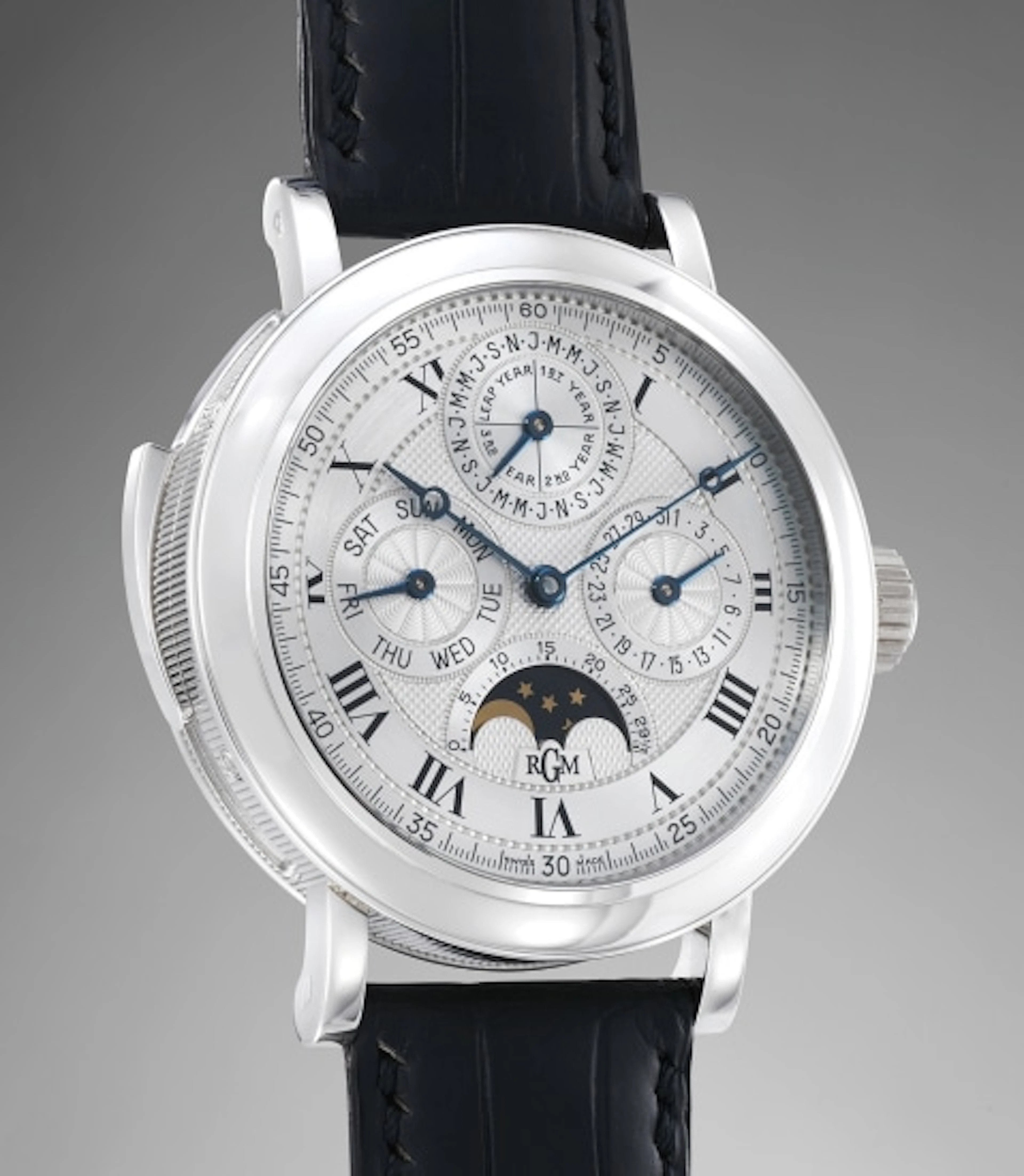 A fine and rare limited edition platinum wristwatch with minute repeater