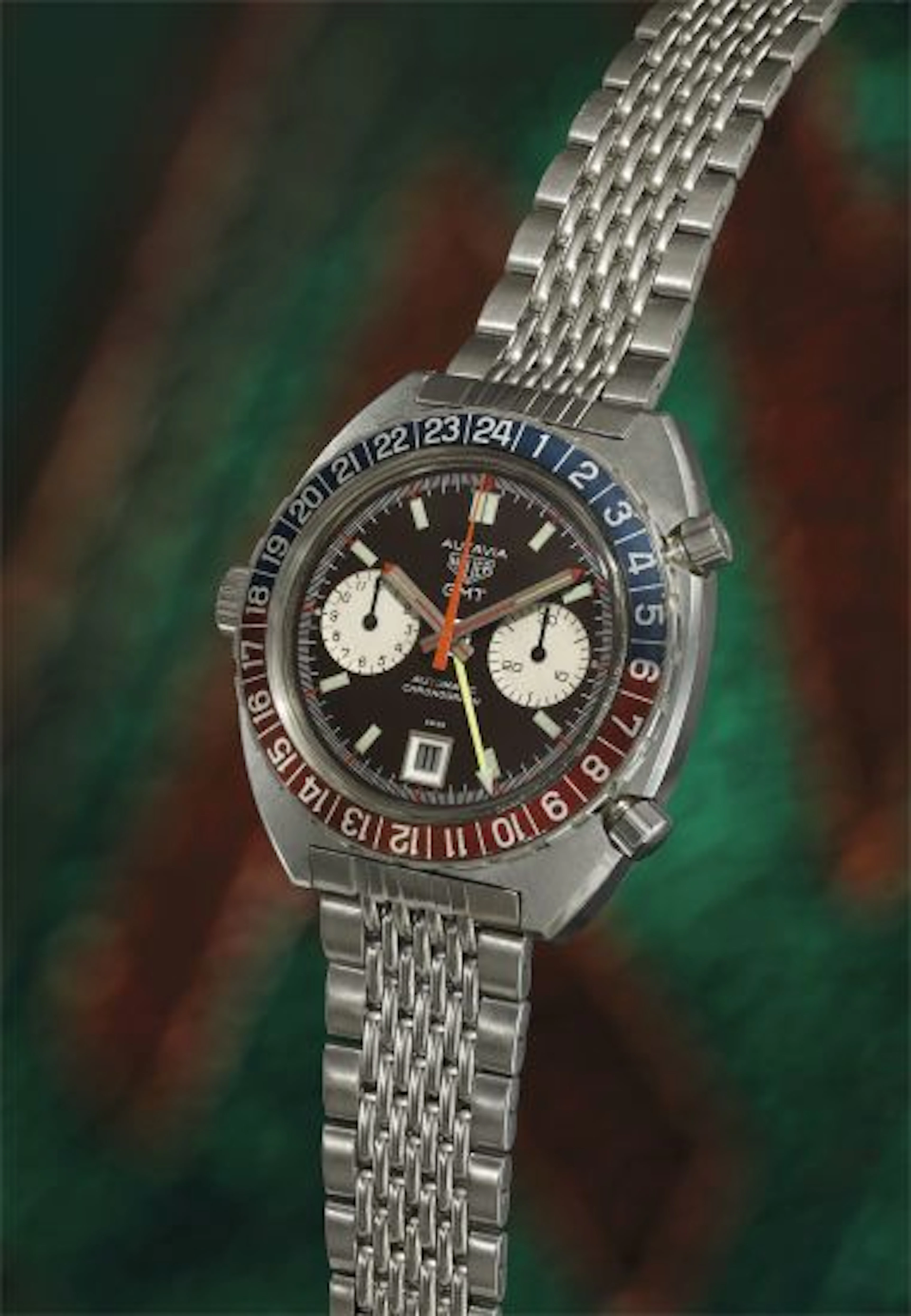 A fine and very rare stainless steel chronograph wristwatch with date